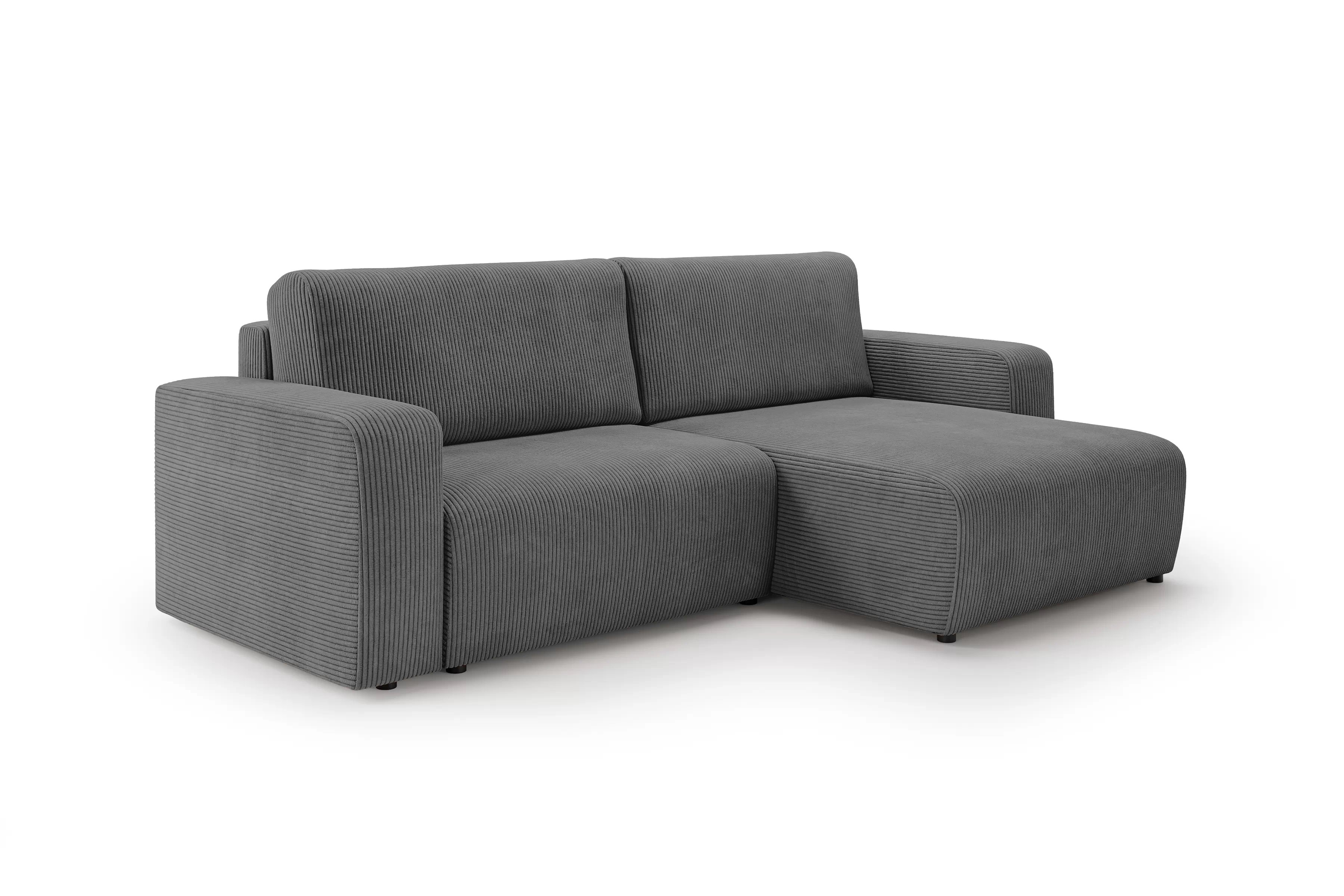 Rozkládací rohová sedací souprava Avia L - šedá Lincoln 90 Rohová sedací souprava Avia L rozkládací uniwersalny prawo/levá - šedá manšestr Lincoln 90