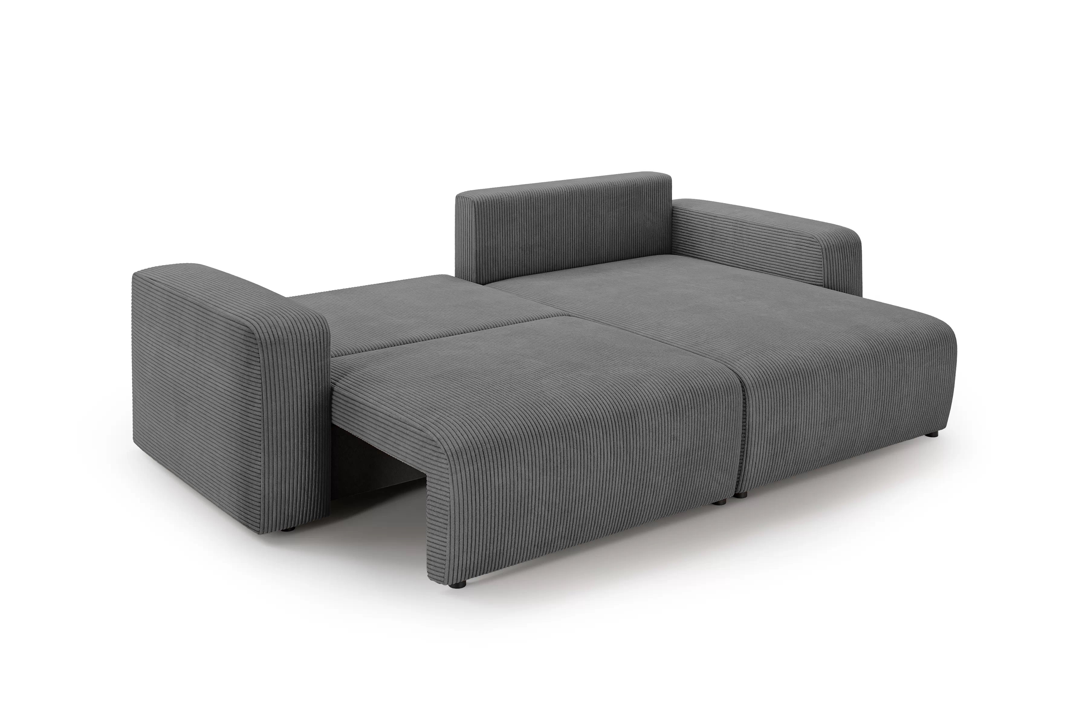 Rozkládací rohová sedací souprava Avia L - šedá Lincoln 90 Rohová sedací souprava Avia L rozkládací uniwersalny prawo/levá - šedá manšestr Lincoln 90