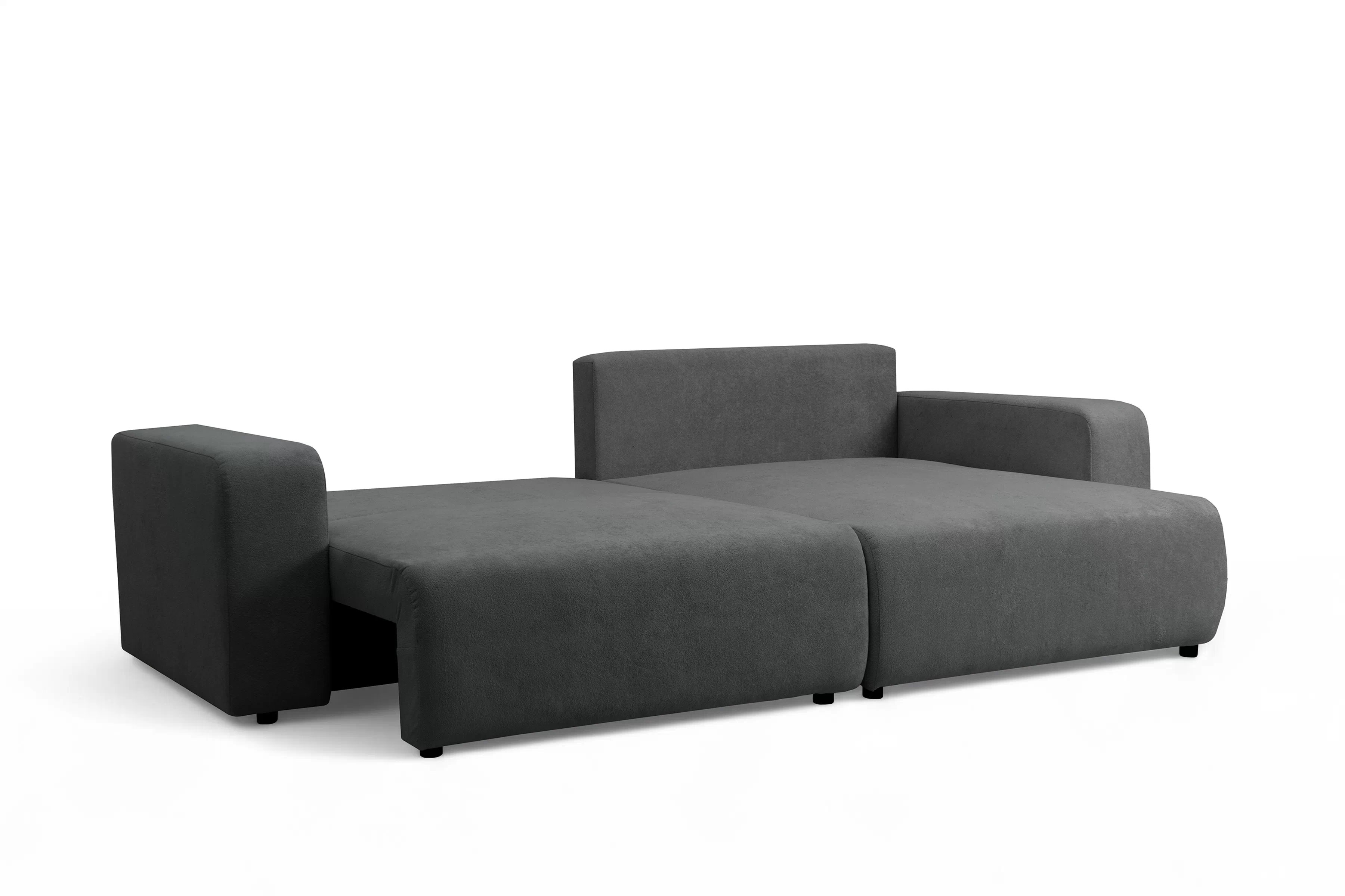 Rozkládací sedací souprava Avia L - grafitová Gerra 120 Rohová sedací souprava Avia Maxi rozkládací uniwersalny prawo/levá - grafitová boucle Gerra 120