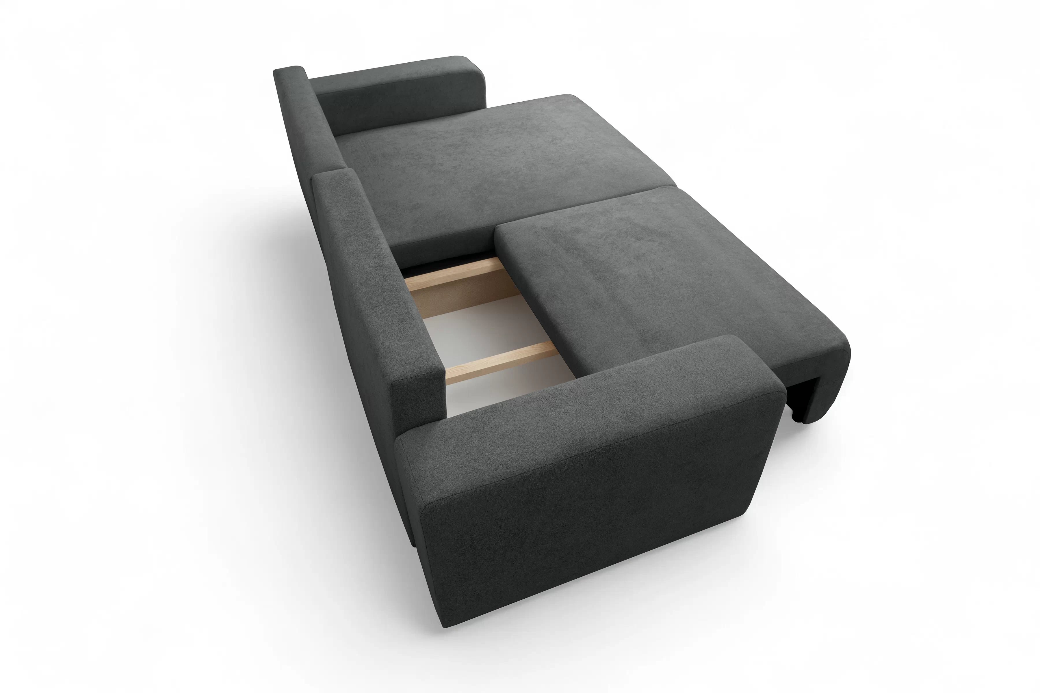 Rozkládací sedací souprava Avia L - grafitová Gerra 120 Rohová sedací souprava Avia Maxi rozkládací uniwersalny prawo/levá - grafitová boucle Gerra 120