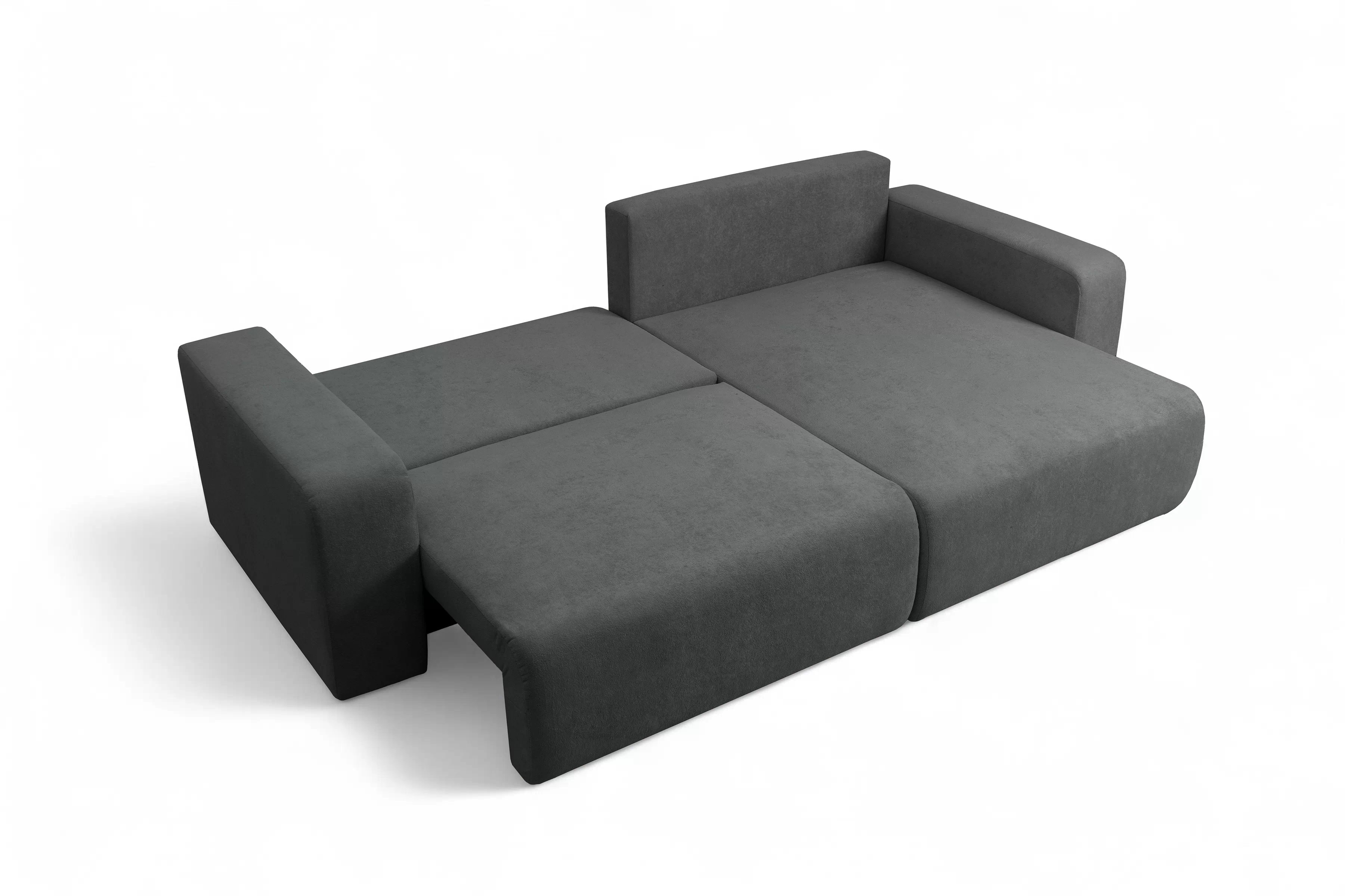 Rozkládací sedací souprava Avia L - grafitová Gerra 120 Rohová sedací souprava Avia Maxi rozkládací uniwersalny prawo/levá - grafitová boucle Gerra 120