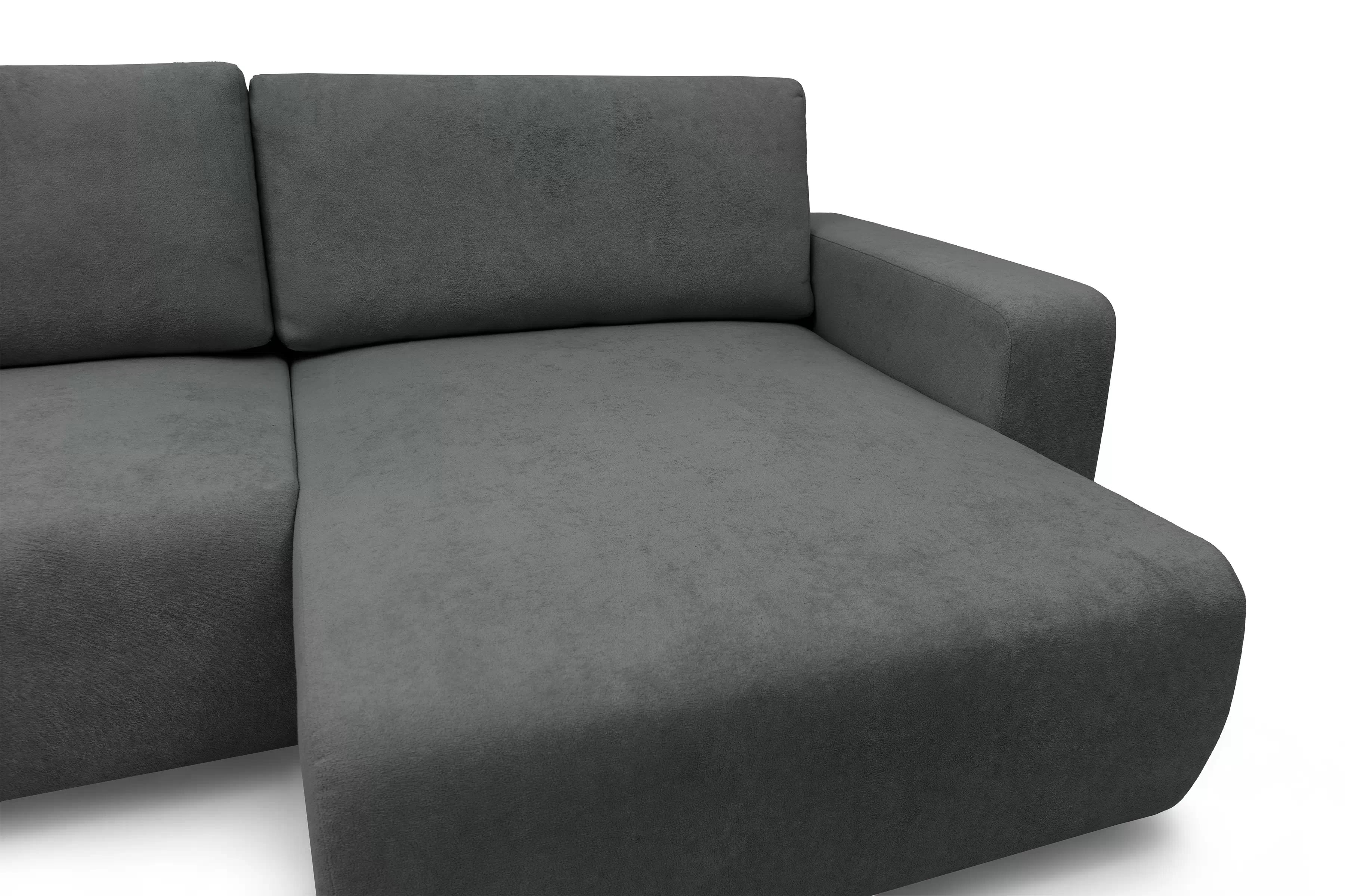 Rozkládací sedací souprava Avia L - grafitová Gerra 120 Rohová sedací souprava Avia Maxi rozkládací uniwersalny prawo/levá - grafitová boucle Gerra 120