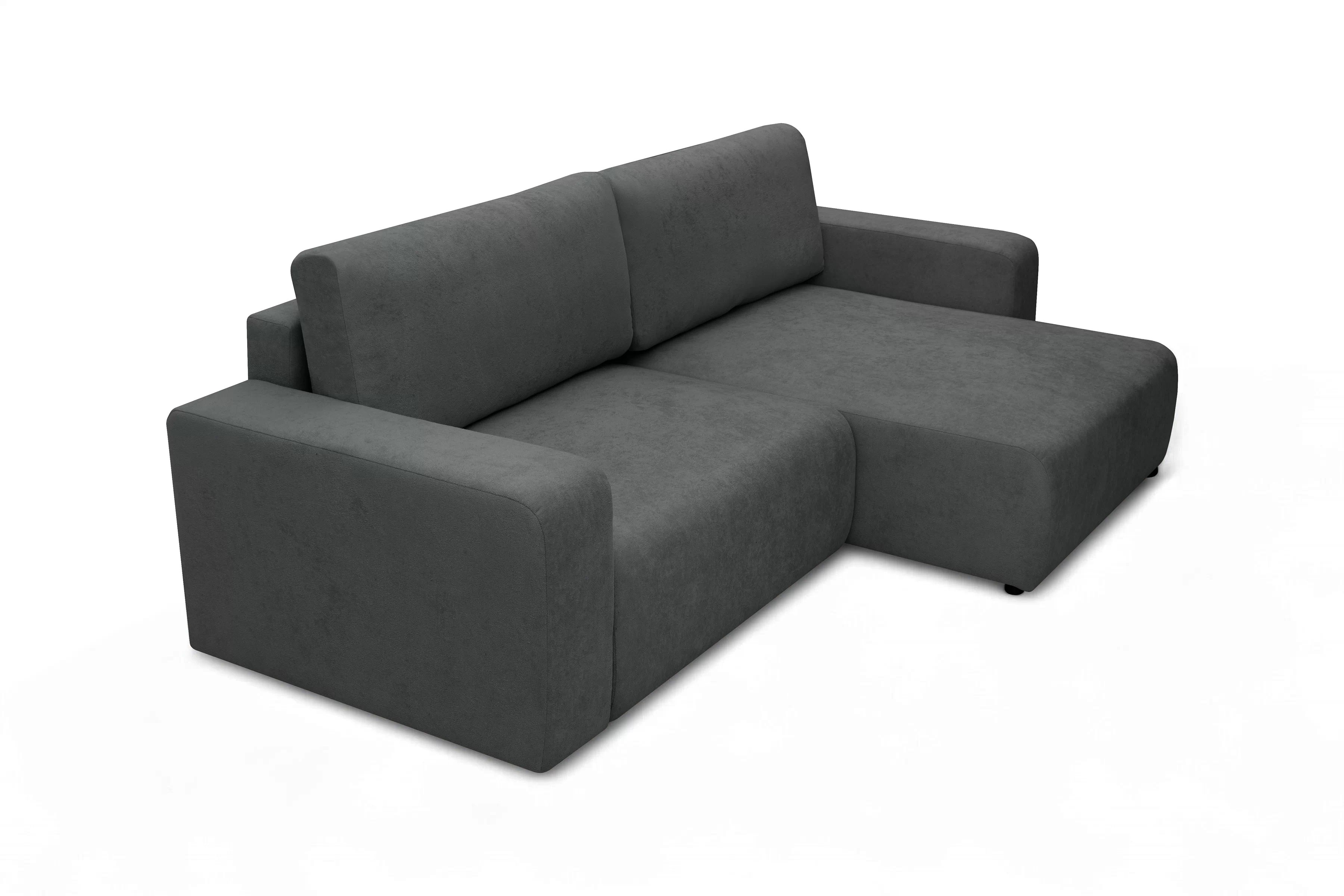 Rozkládací sedací souprava Avia L - grafitová Gerra 120 Rohová sedací souprava Avia Maxi rozkládací uniwersalny prawo/levá - grafitová boucle Gerra 120