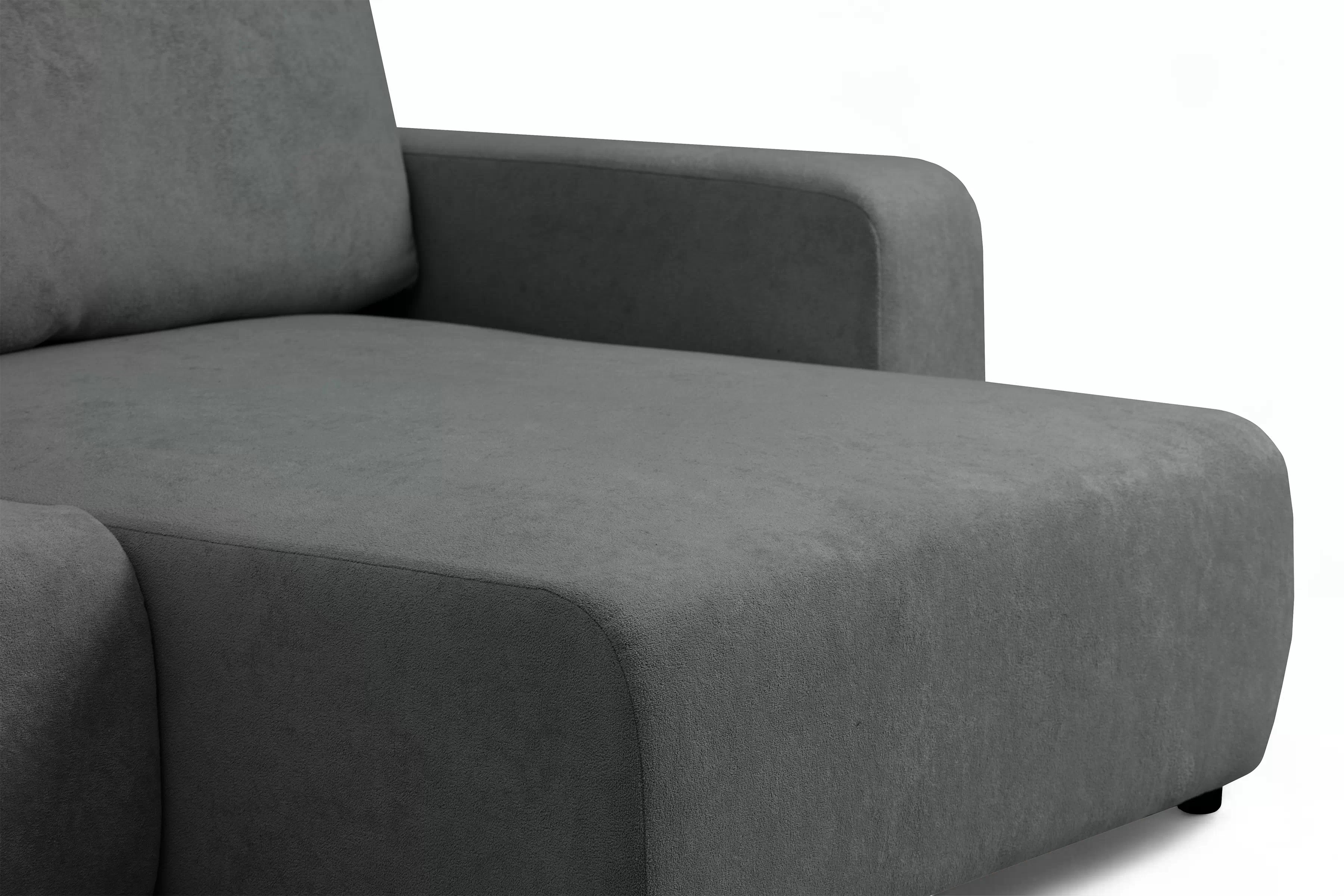 Rozkládací sedací souprava Avia L - grafitová Gerra 120 Rohová sedací souprava Avia Maxi rozkládací uniwersalny prawo/levá - grafitová boucle Gerra 120