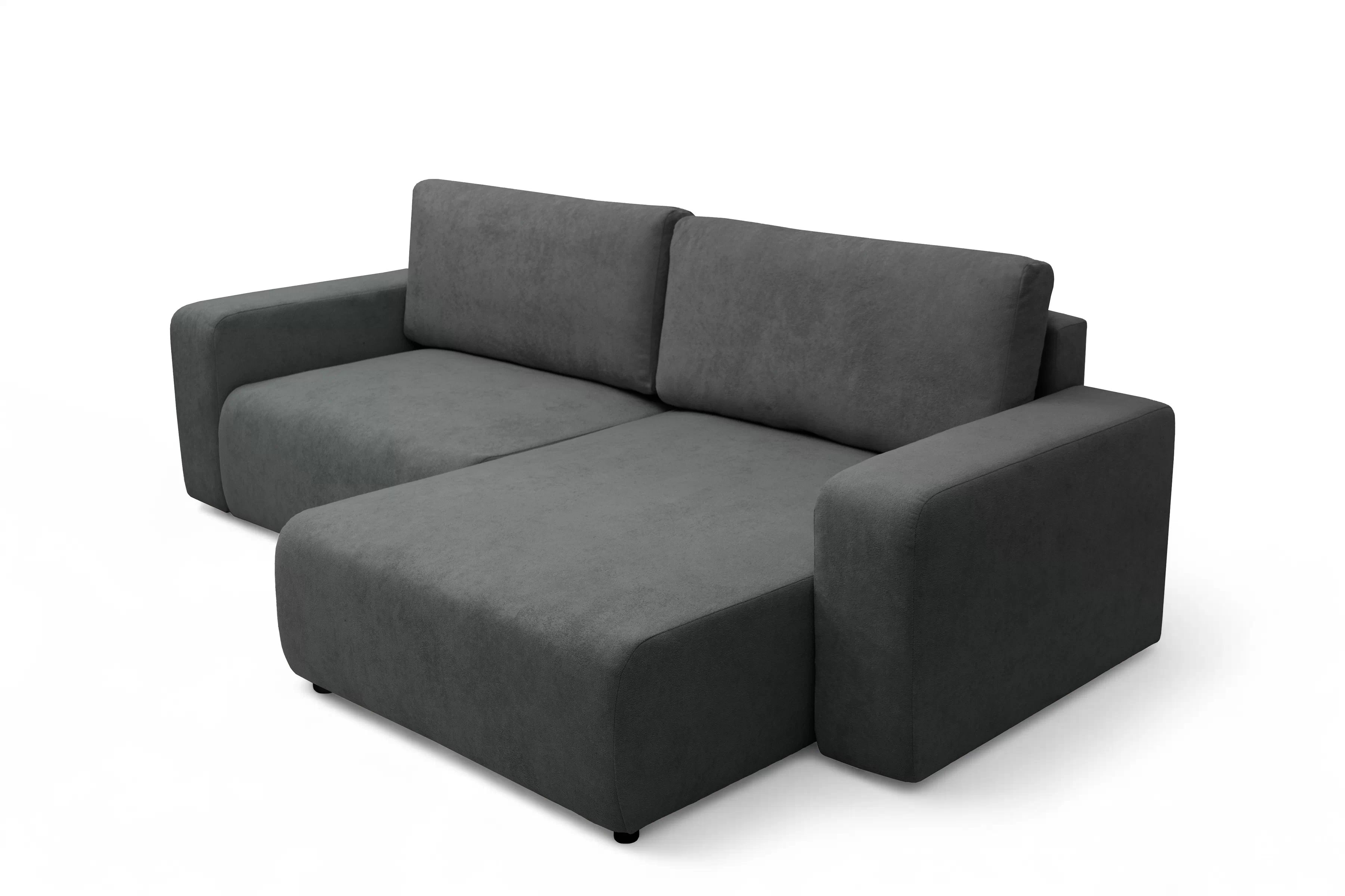 Rozkládací sedací souprava Avia L - grafitová Gerra 120 Rohová sedací souprava Avia Maxi rozkládací uniwersalny prawo/levá - grafitová boucle Gerra 120