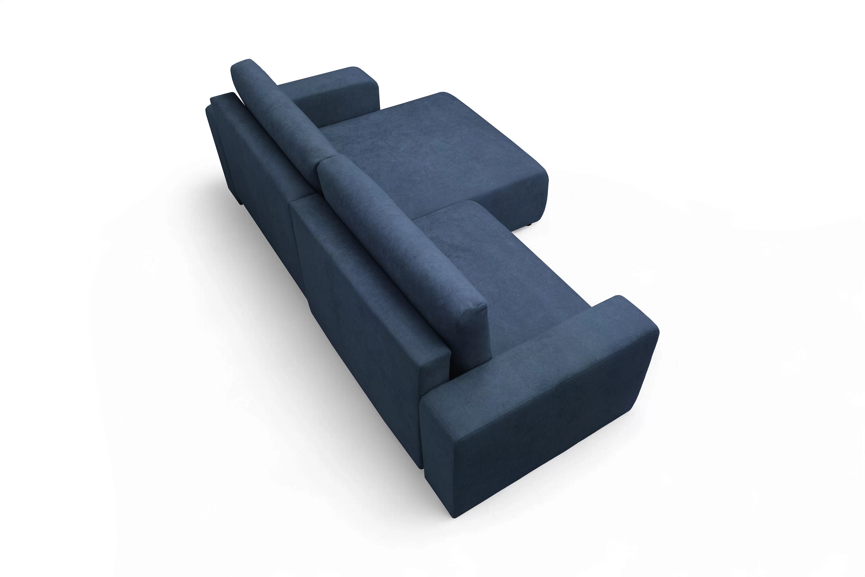 Rozkládací rohová sedací souprava Avia L - tmavě modrá Gerra 125 Rohová sedací souprava Avia Maxi rozkládací uniwersalny prawo/levá - tmavě modrá boucle Gerra 125