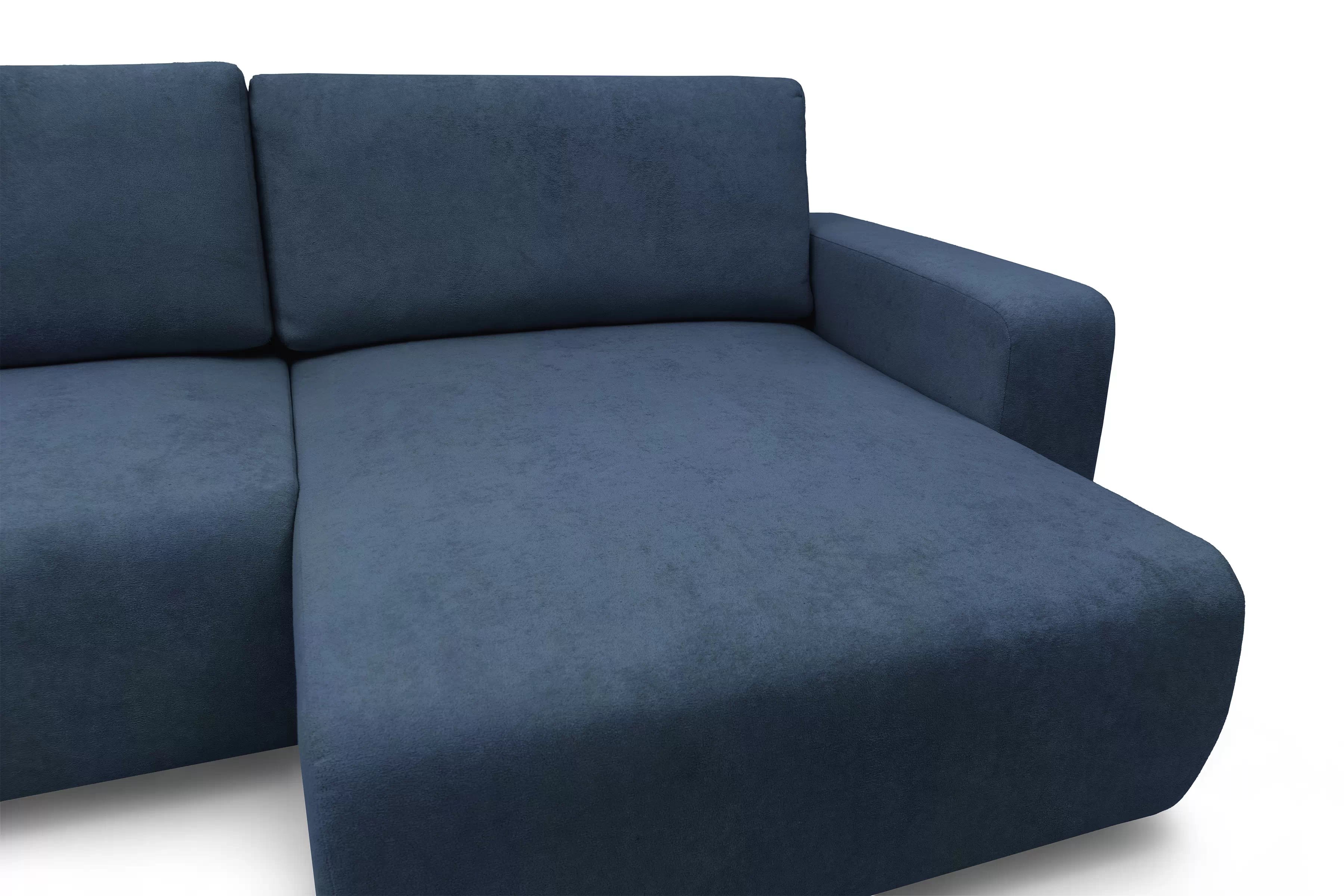 Rozkládací rohová sedací souprava Avia L - tmavě modrá Gerra 125 Rohová sedací souprava Avia Maxi rozkládací uniwersalny prawo/levá - tmavě modrá boucle Gerra 125