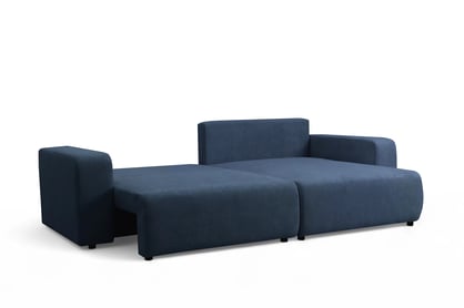 Rohová rozkládací sedací souprava Avia L - tmavě modrá bouclé Gerra 125 Rohová sedací souprava Avia Maxi rozkládací uniwersalny prawo/levá - tmavě modrá boucle Gerra 125
