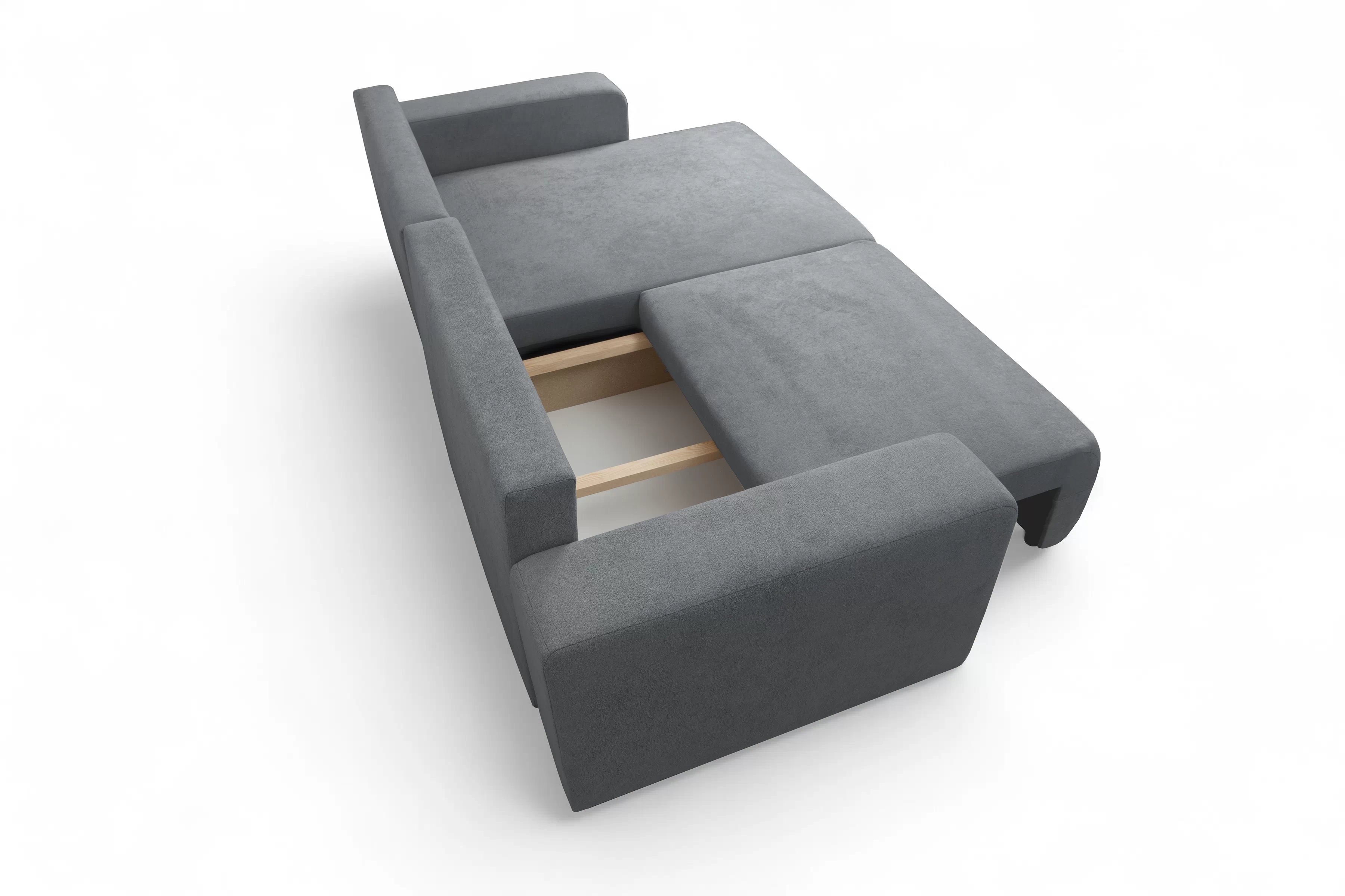 Rozkládací rohová sedací souprava Avia L - šedá Gerra 70 Rohová sedací souprava Avia Maxi rozkládací uniwersalny prawo/levá - šedá boucle Gerra 70