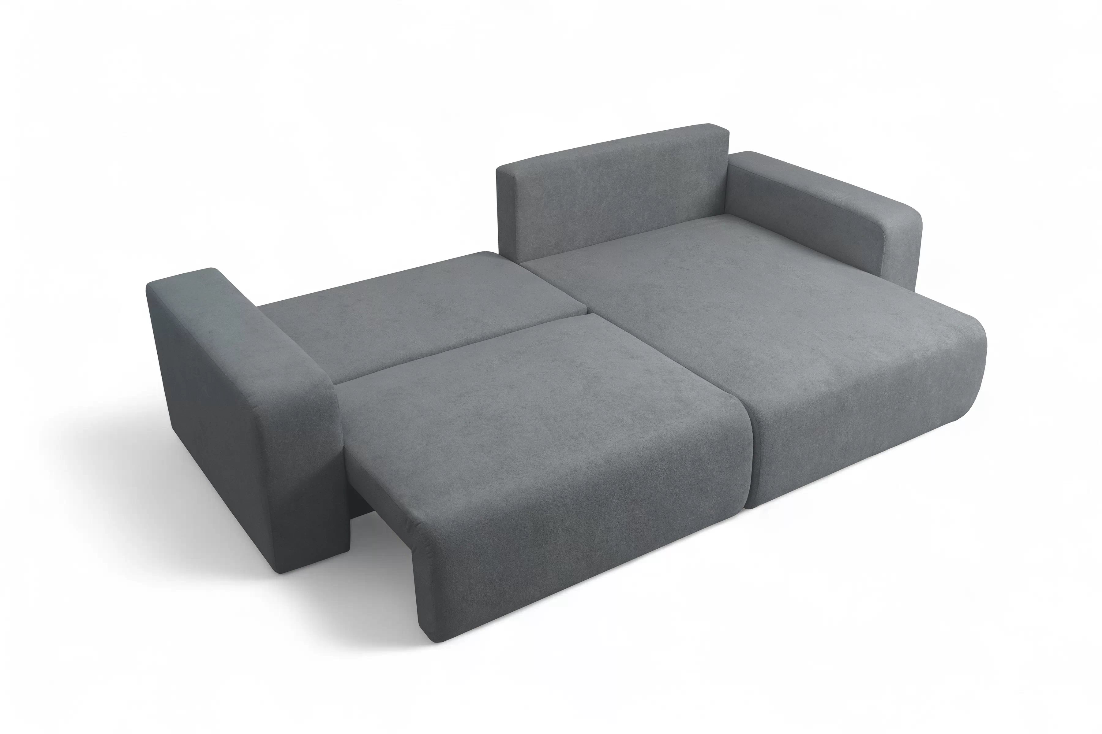 Rozkládací rohová sedací souprava Avia L - šedá Gerra 70 Rohová sedací souprava Avia Maxi rozkládací uniwersalny prawo/levá - šedá boucle Gerra 70