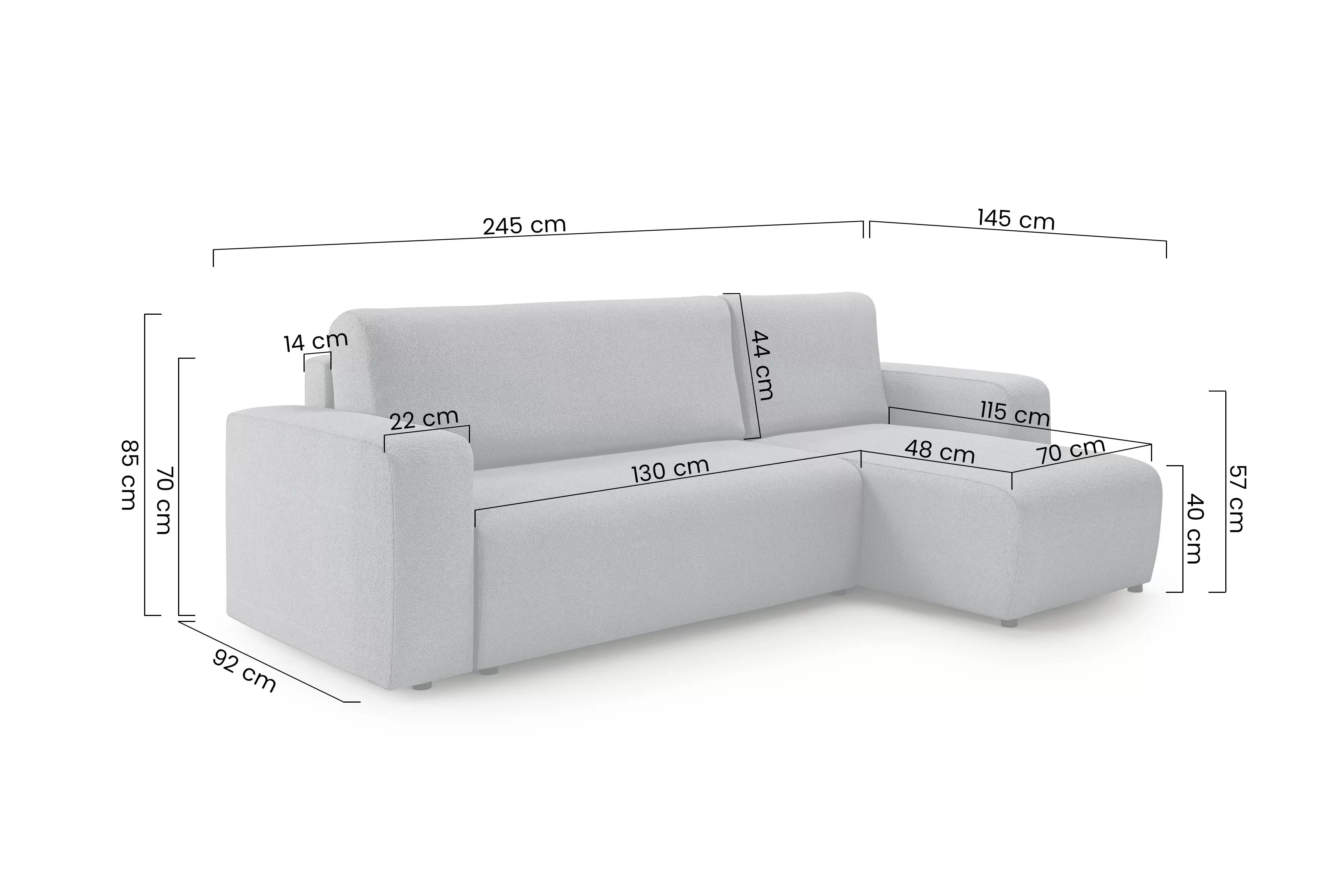 Rozkládací rohová sedací souprava Avia Mini - béžová Gerra 105 Rohová sedací souprava Avia Mini rozkládací uniwersalny prawo/levá - béžová boucle Gerra 105
