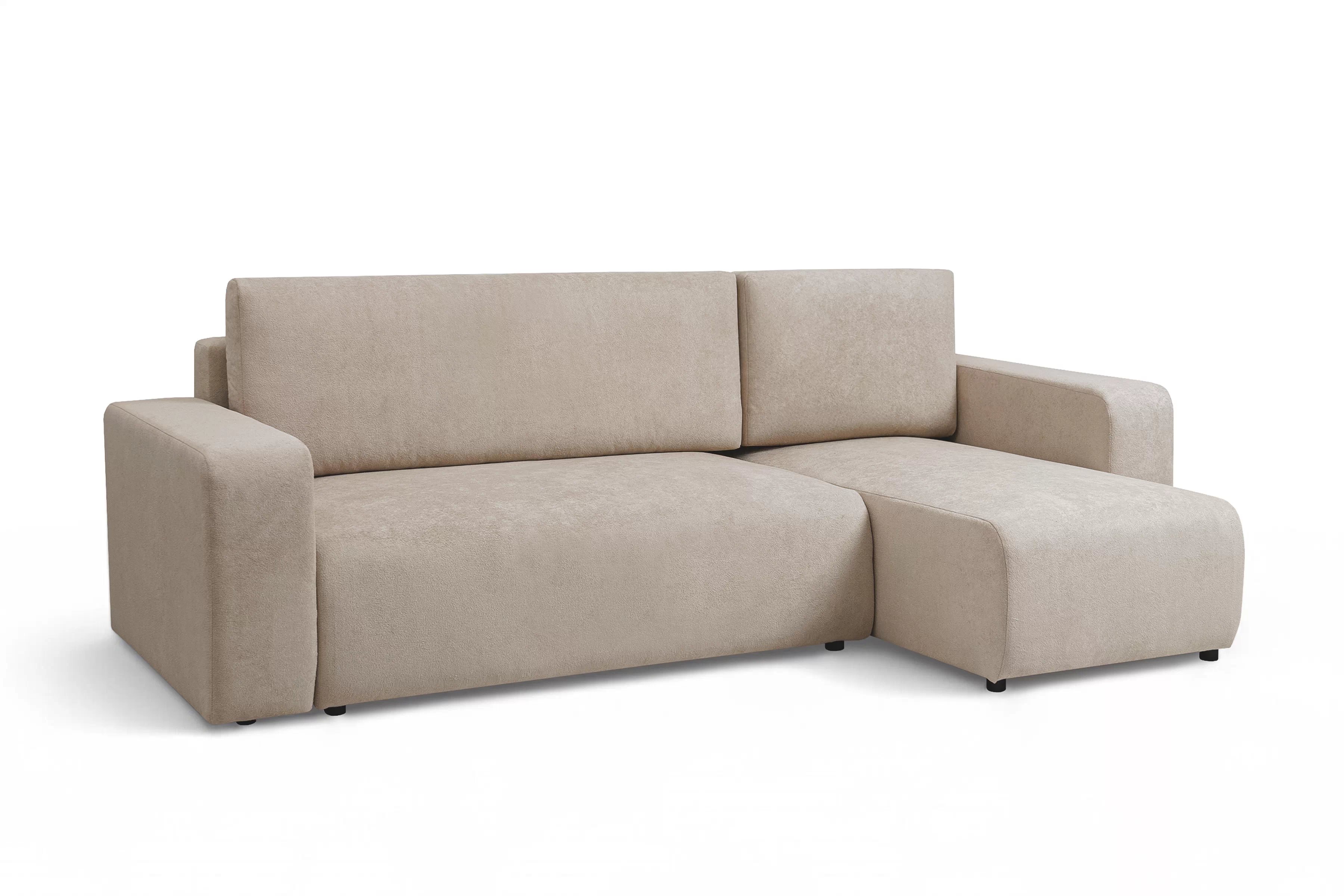 Rozkládací rohová sedací souprava Avia Mini - béžová Gerra 105 Rohová sedací souprava Avia Mini rozkládací uniwersalny prawo/levá - béžová boucle Gerra 105