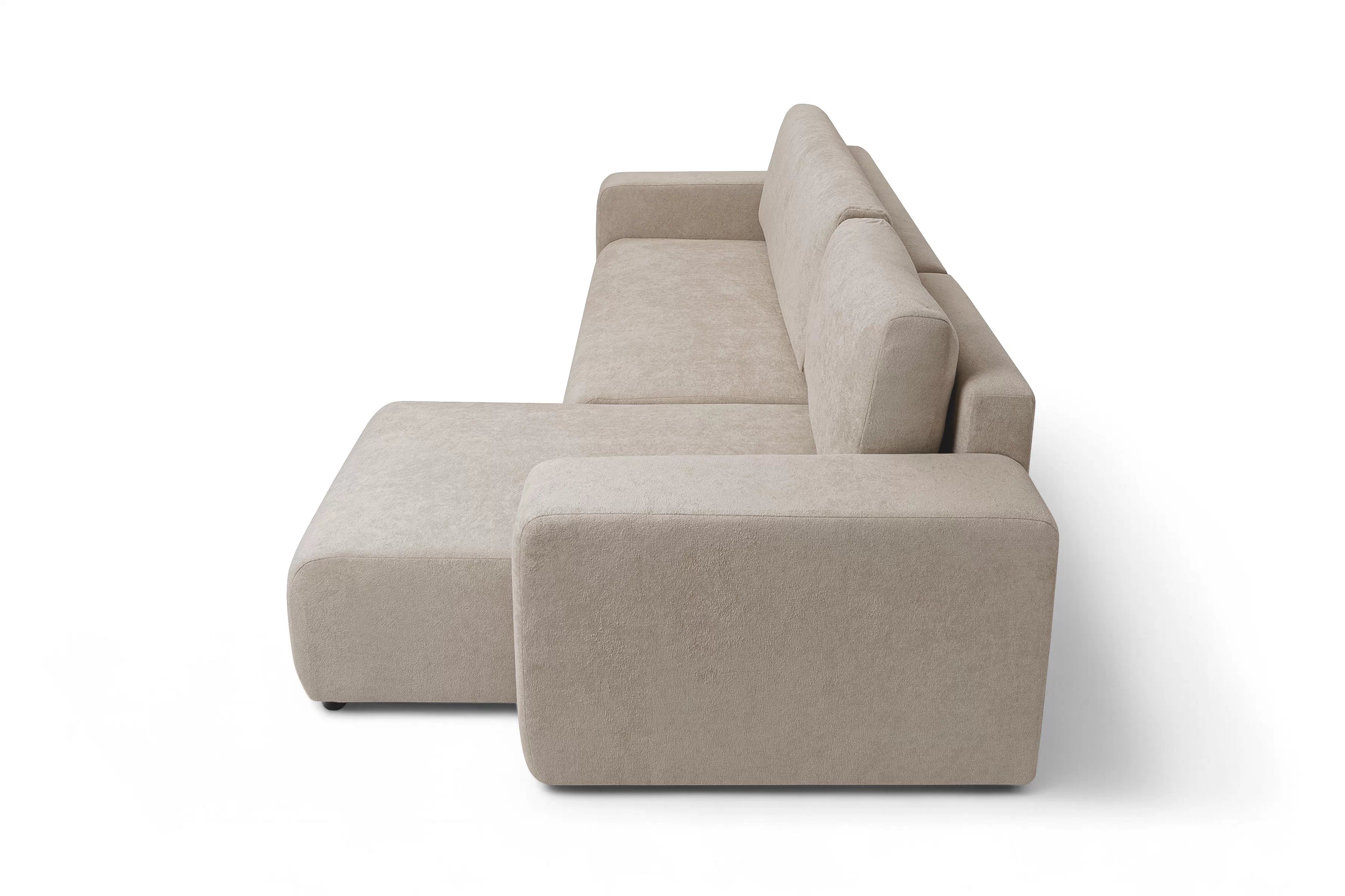 Rozkládací rohová sedací souprava Avia Mini - béžová Gerra 105 Rohová sedací souprava Avia Mini rozkládací uniwersalny prawo/levá - béžová boucle Gerra 105