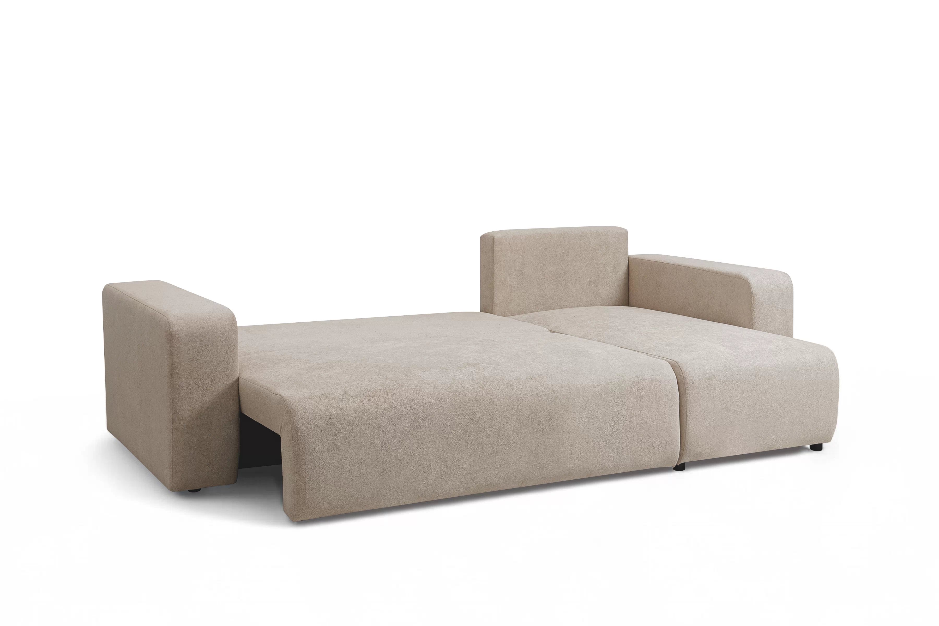 Rozkládací rohová sedací souprava Avia Mini - béžová Gerra 105 Rohová sedací souprava Avia Mini rozkládací uniwersalny prawo/levá - béžová boucle Gerra 105