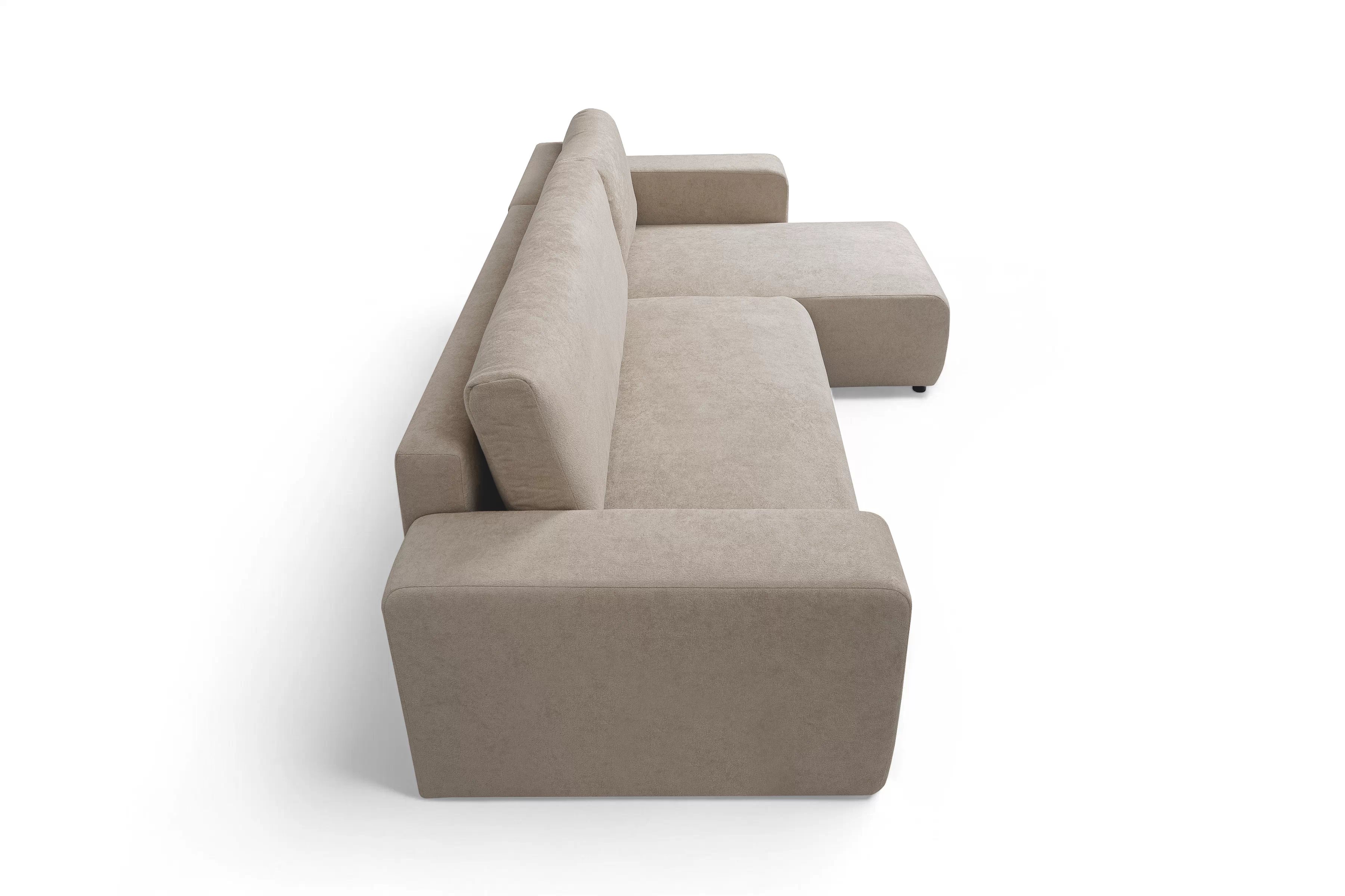 Rozkládací rohová sedací souprava Avia Mini - béžová Gerra 105 Rohová sedací souprava Avia Mini rozkládací uniwersalny prawo/levá - béžová boucle Gerra 105