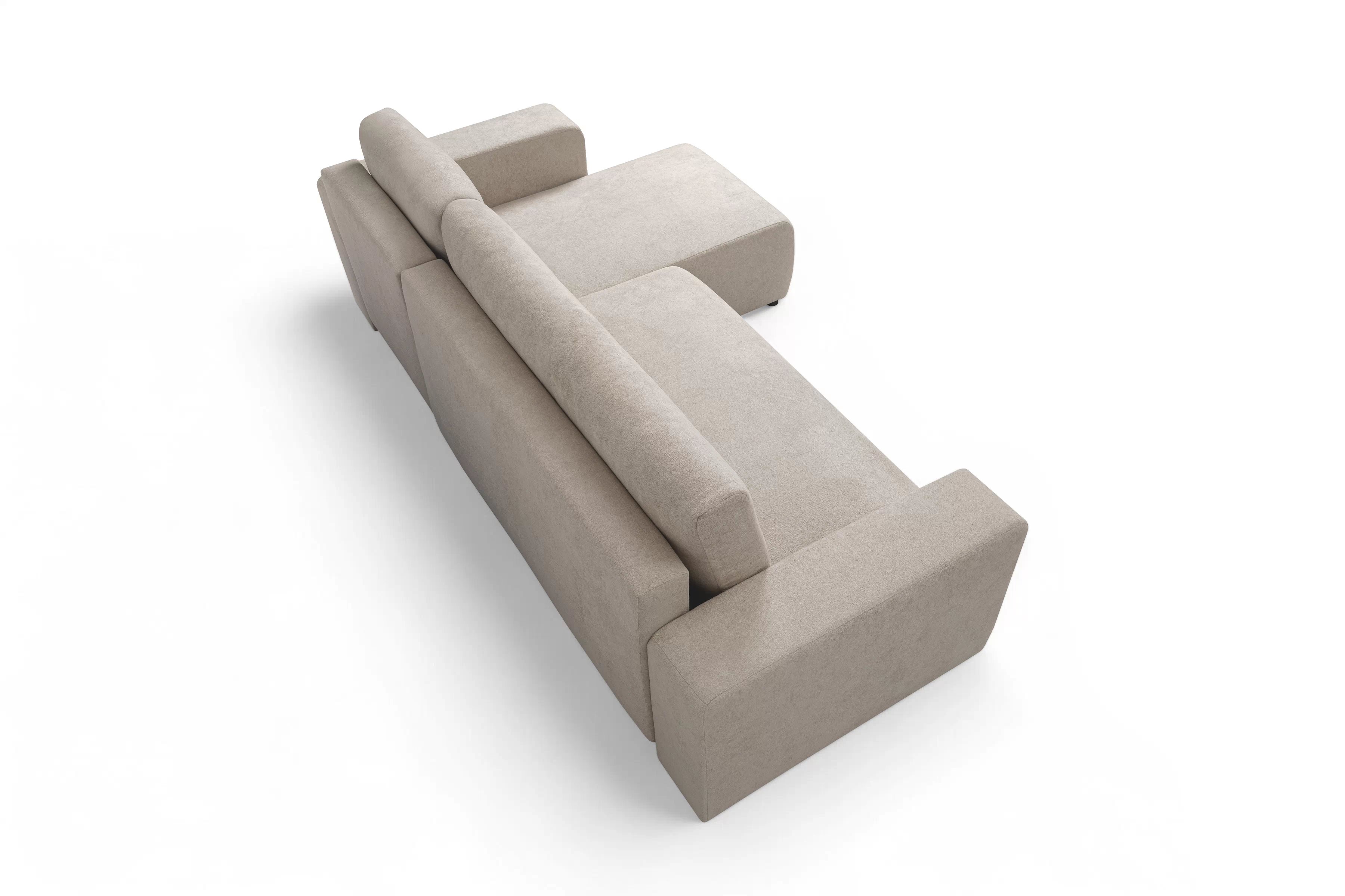 Rozkládací rohová sedací souprava Avia Mini - béžová Gerra 105 Rohová sedací souprava Avia Mini rozkládací uniwersalny prawo/levá - béžová boucle Gerra 105