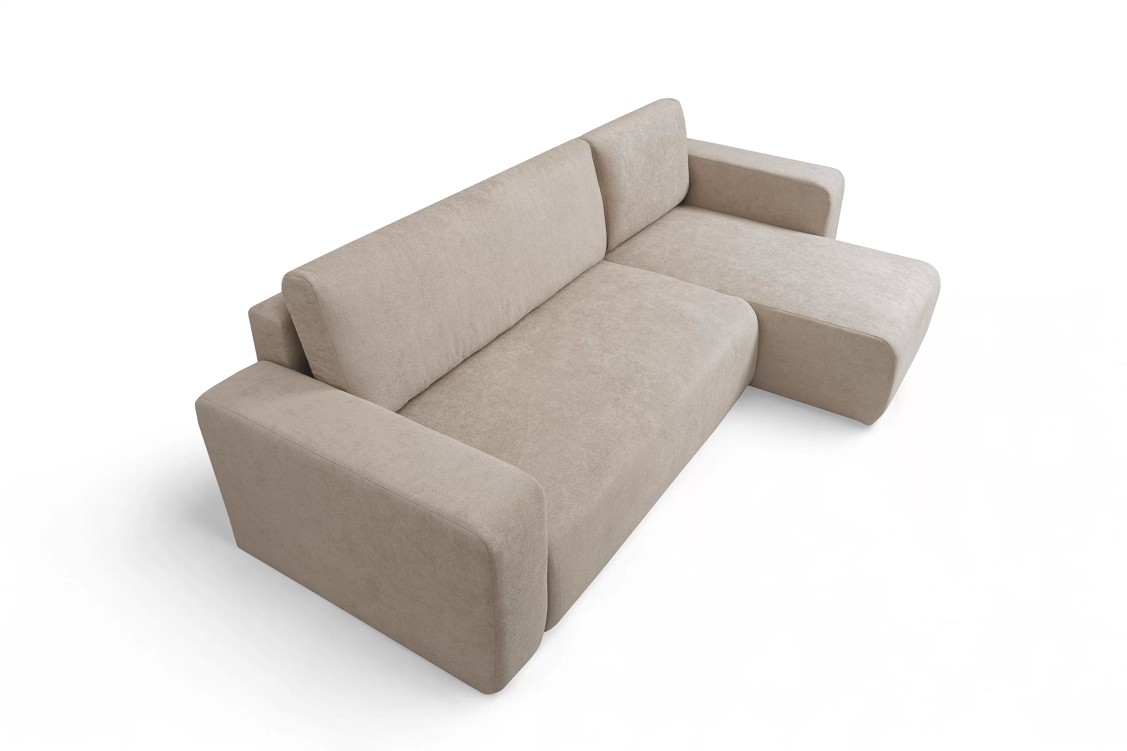 Rozkládací rohová sedací souprava Avia Mini - béžová Gerra 105 Rohová sedací souprava Avia Mini rozkládací uniwersalny prawo/levá - béžová boucle Gerra 105