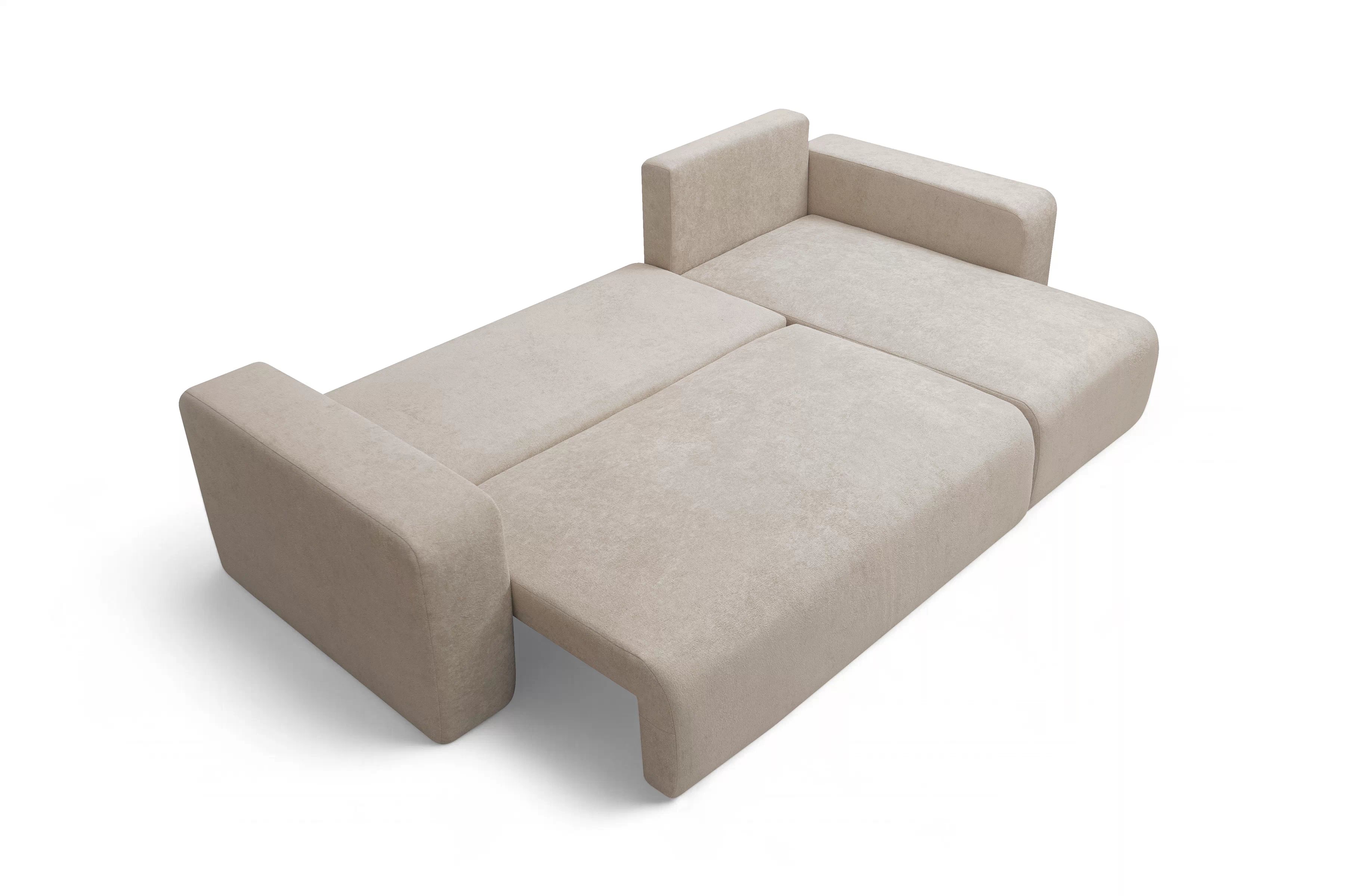 Rozkládací rohová sedací souprava Avia Mini - béžová Gerra 105 Rohová sedací souprava Avia Mini rozkládací uniwersalny prawo/levá - béžová boucle Gerra 105