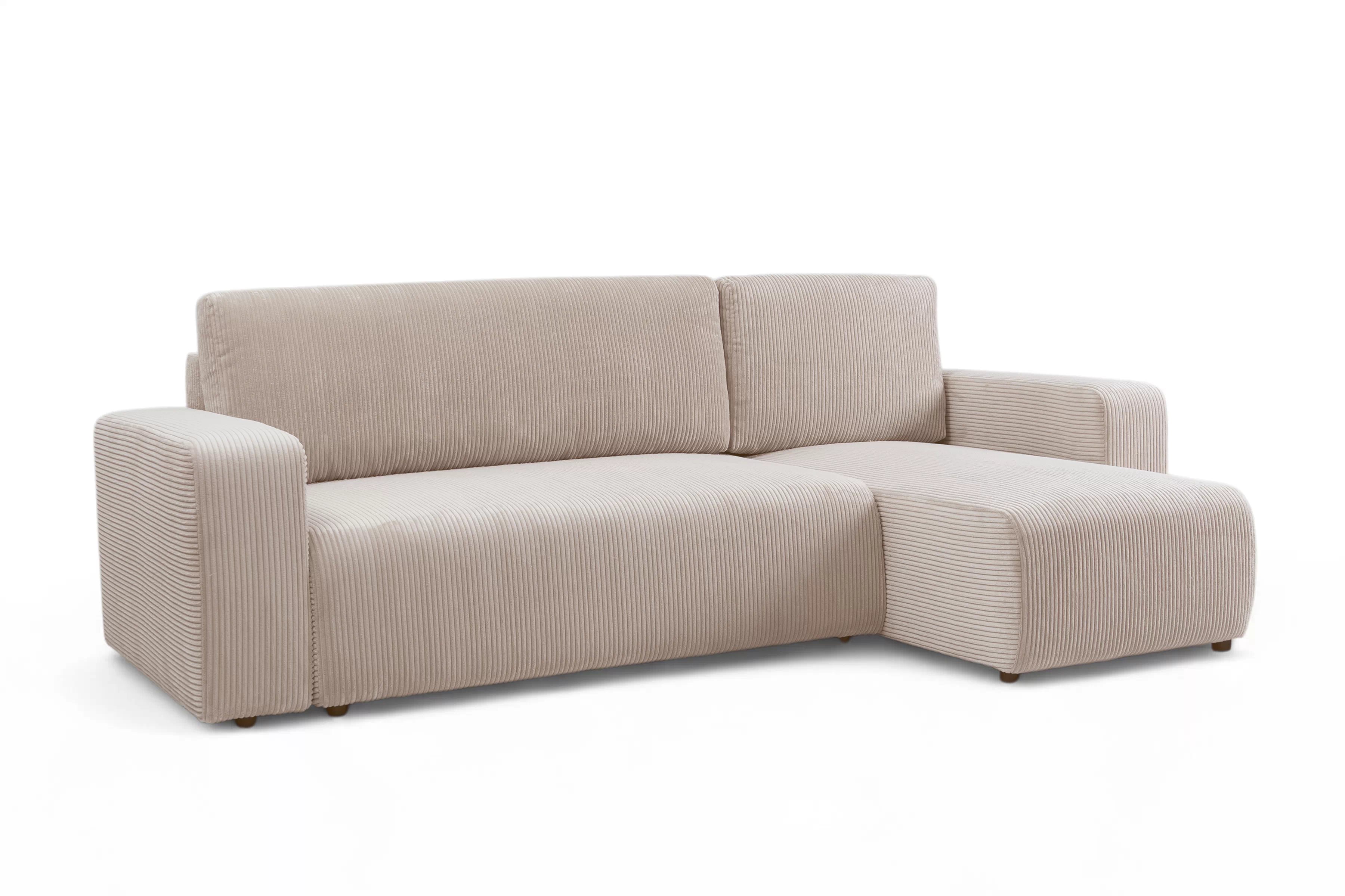 Rozkládací rohová sedací souprava Avia Mini - béžová Anafi 22 Rohová sedací souprava Avia Mini rozkládací uniwersalny prawo/levá - béžová manšestr Anafi 22 