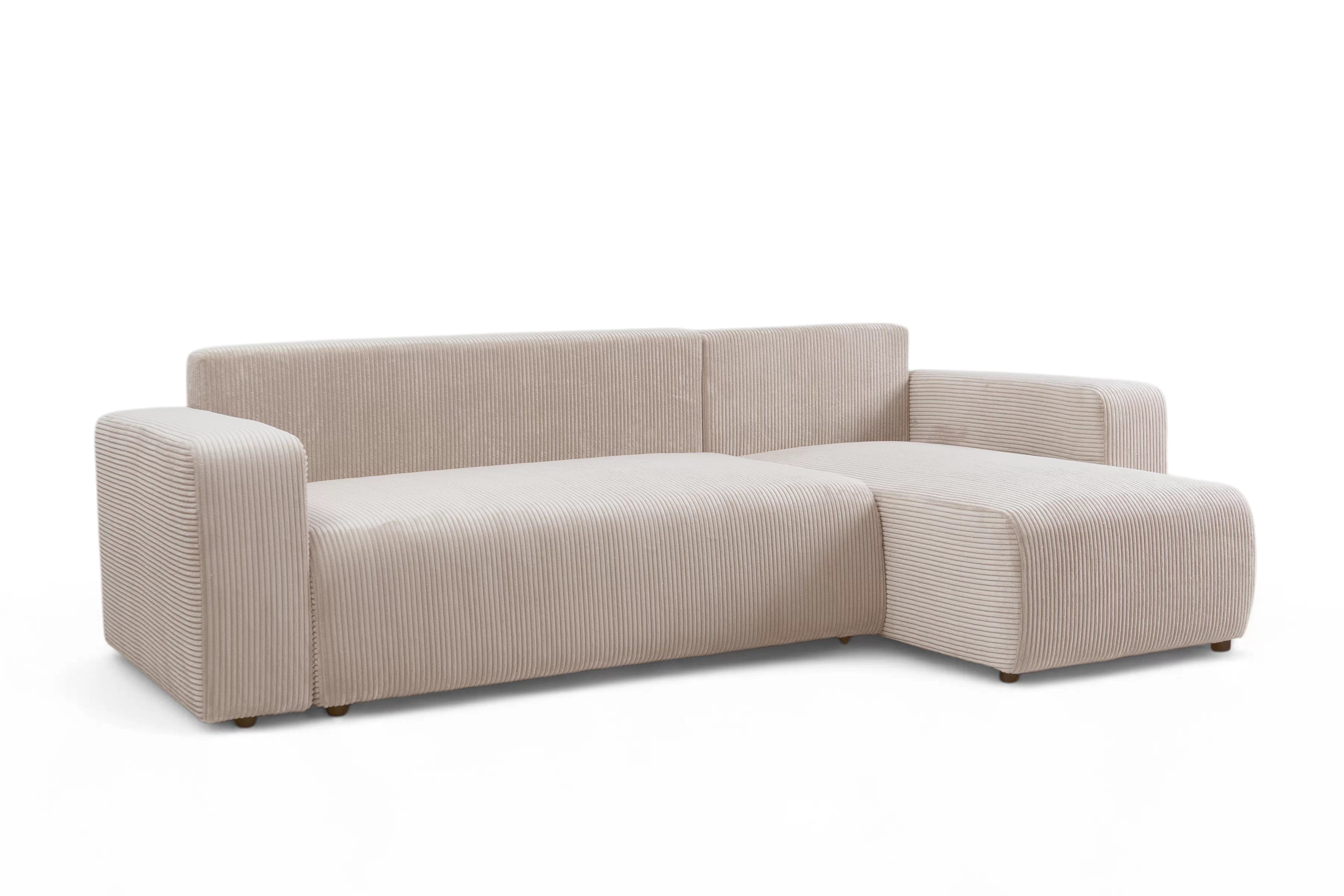 Rozkládací rohová sedací souprava Avia Mini - béžová Anafi 22 Rohová sedací souprava Avia Mini rozkládací uniwersalny prawo/levá - béžová manšestr Anafi 22 