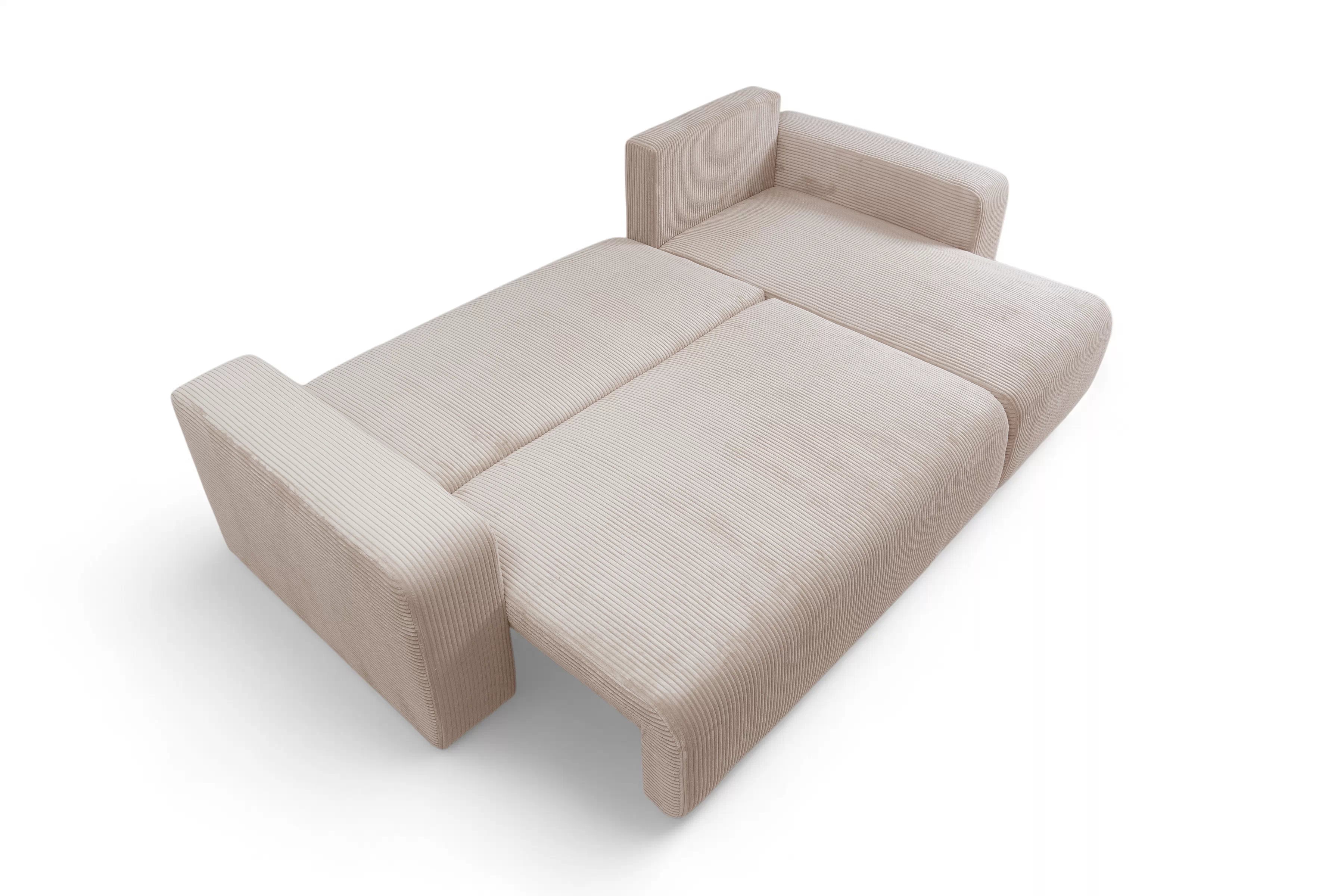 Rozkládací rohová sedací souprava Avia Mini - béžová Anafi 22 Rohová sedací souprava Avia Mini rozkládací uniwersalny prawo/levá - béžová manšestr Anafi 22 