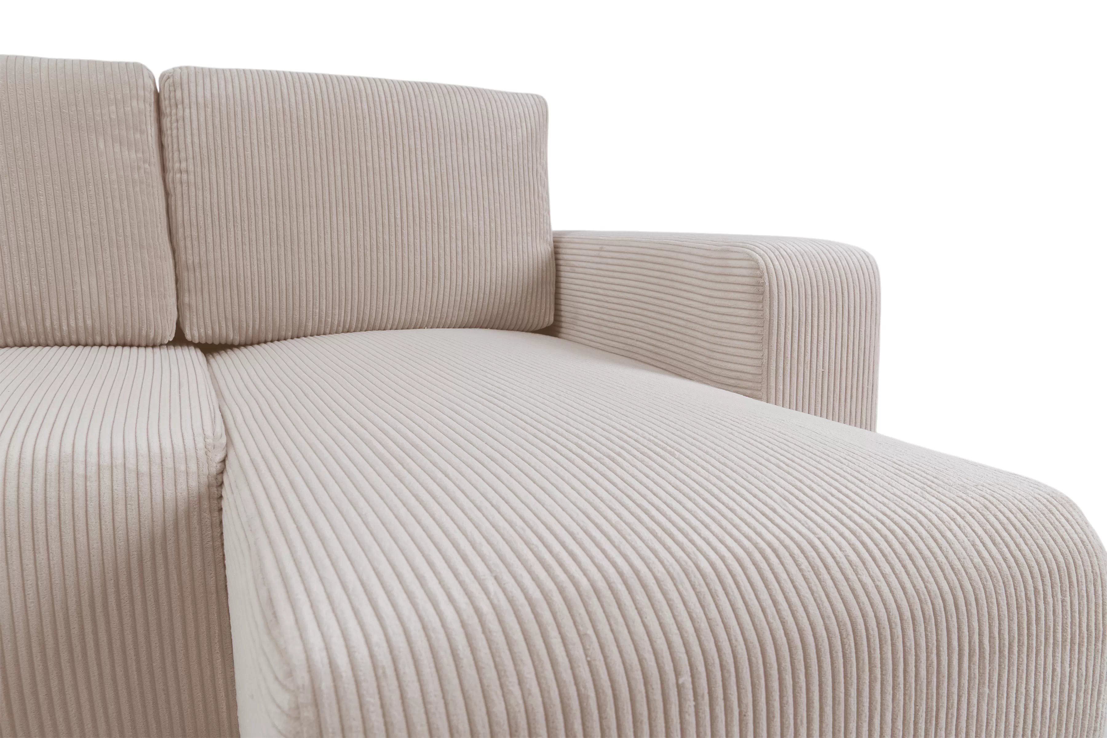 Rozkládací rohová sedací souprava Avia Mini - béžová Anafi 22 Rohová sedací souprava Avia Mini rozkládací uniwersalny prawo/levá - béžová manšestr Anafi 22 