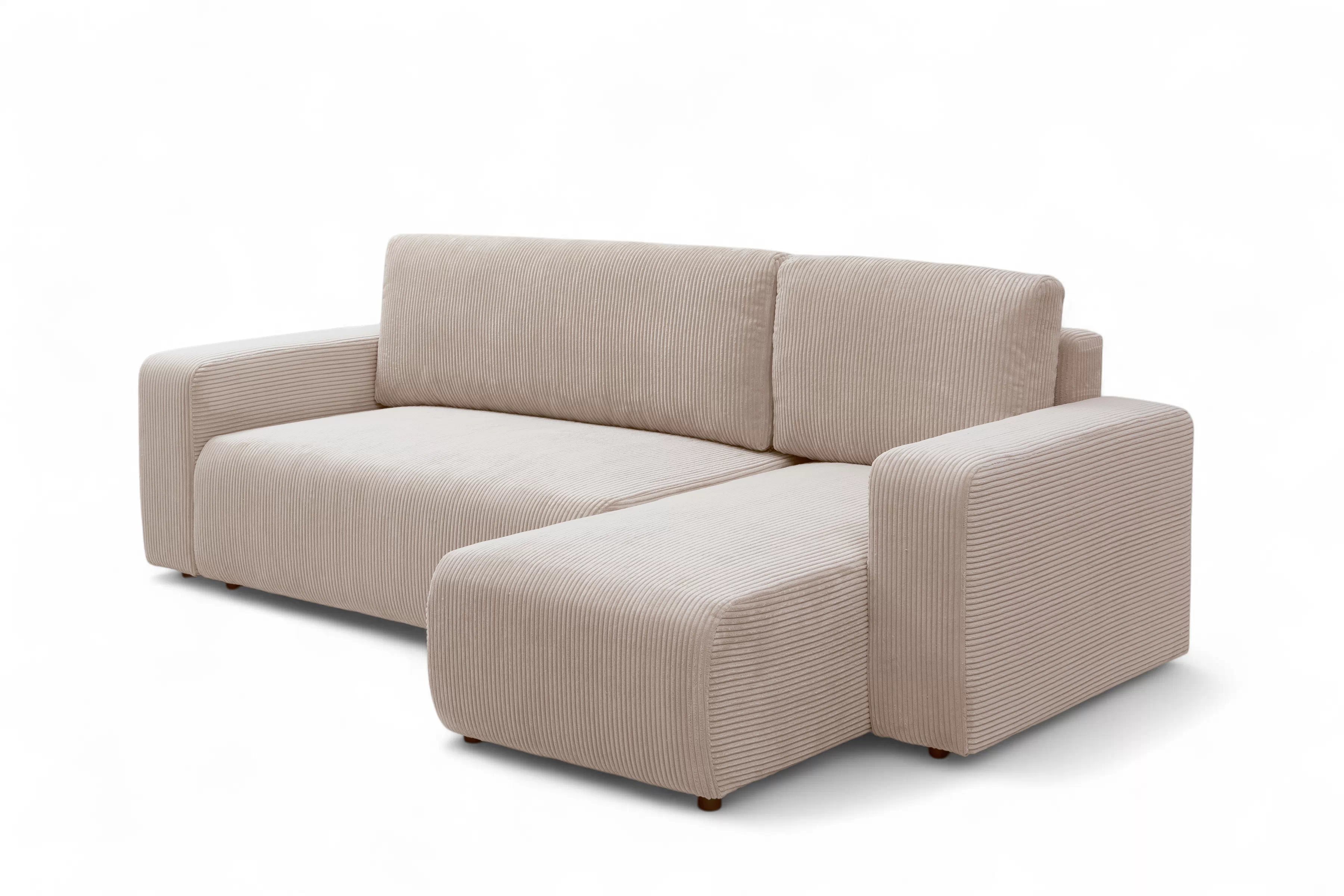 Rozkládací rohová sedací souprava Avia Mini - béžová Anafi 22 Rohová sedací souprava Avia Mini rozkládací uniwersalny prawo/levá - béžová manšestr Anafi 22 