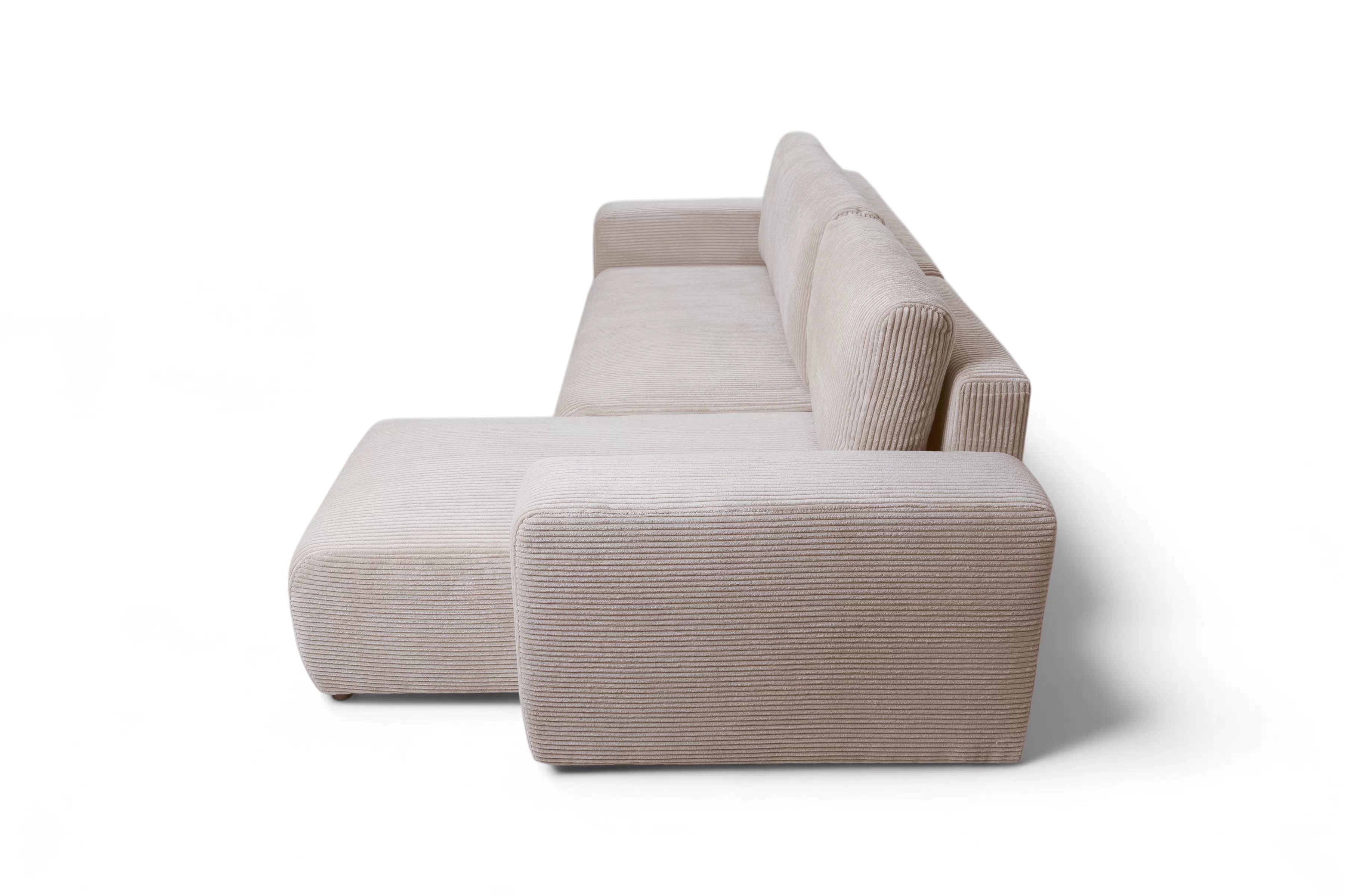 Rozkládací rohová sedací souprava Avia Mini - béžová Anafi 22 Rohová sedací souprava Avia Mini rozkládací uniwersalny prawo/levá - béžová manšestr Anafi 22 