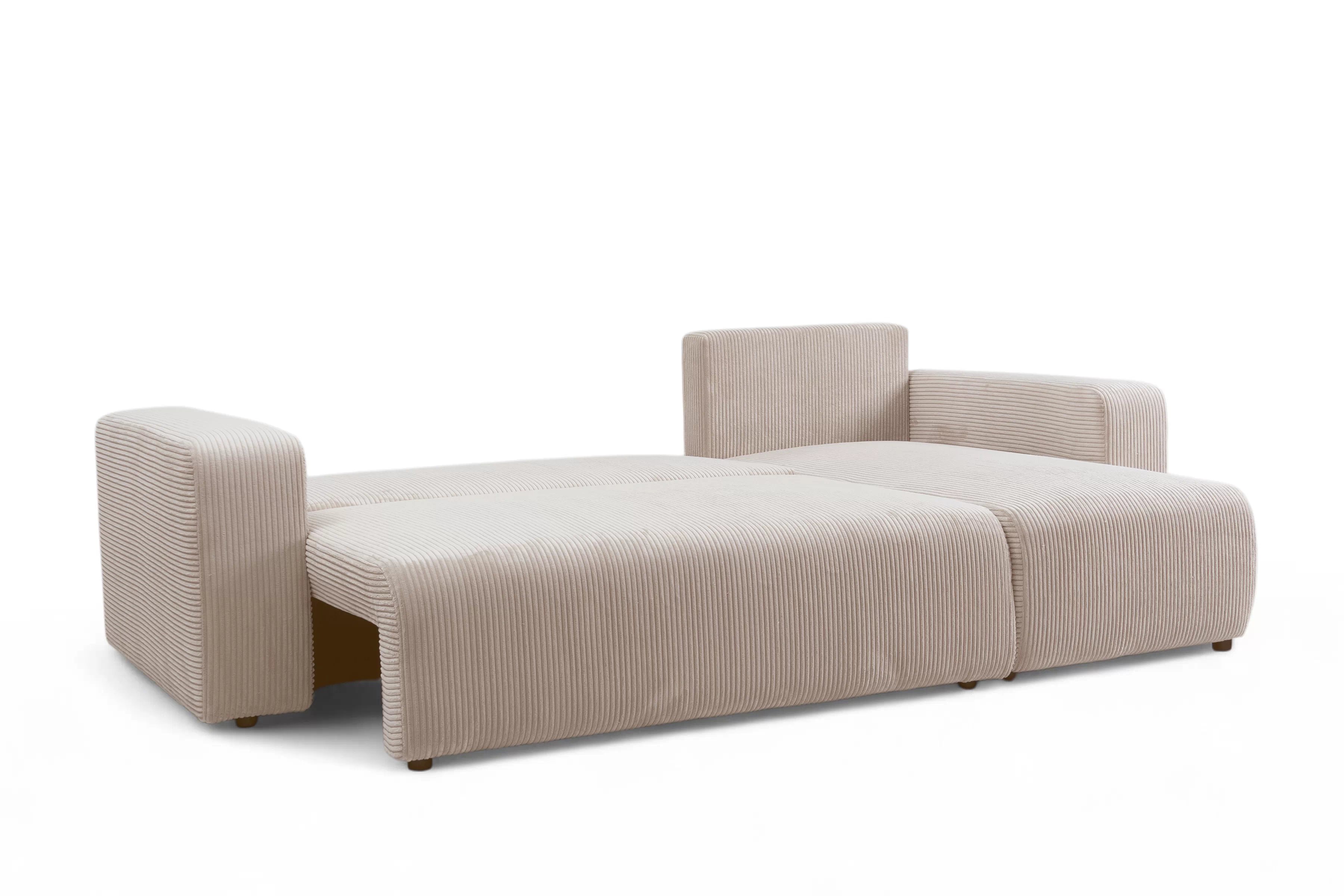 Rozkládací rohová sedací souprava Avia Mini - béžová Anafi 22 Rohová sedací souprava Avia Mini rozkládací uniwersalny prawo/levá - béžová manšestr Anafi 22 