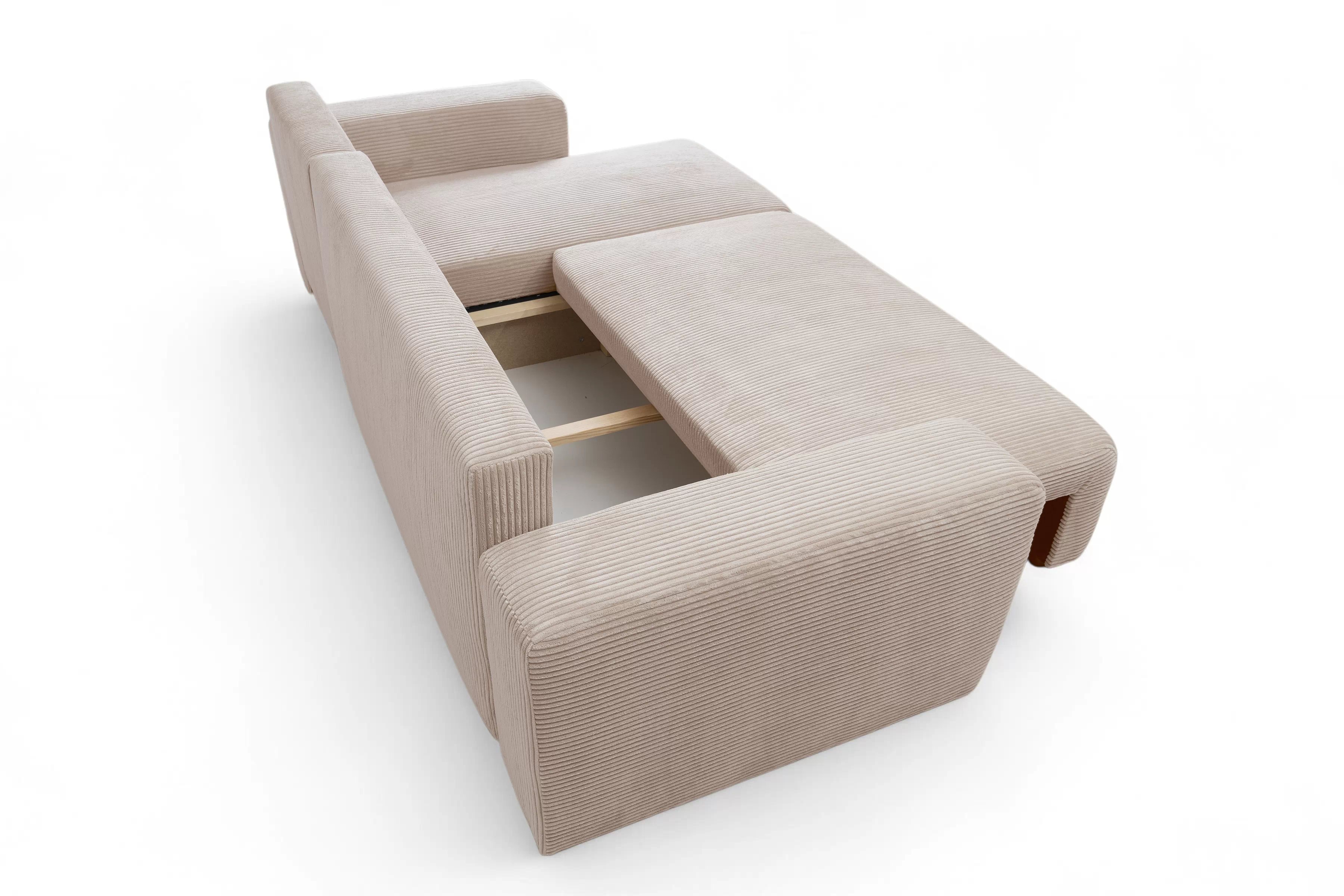 Rozkládací rohová sedací souprava Avia Mini - béžová Anafi 22 Rohová sedací souprava Avia Mini rozkládací uniwersalny prawo/levá - béžová manšestr Anafi 22 