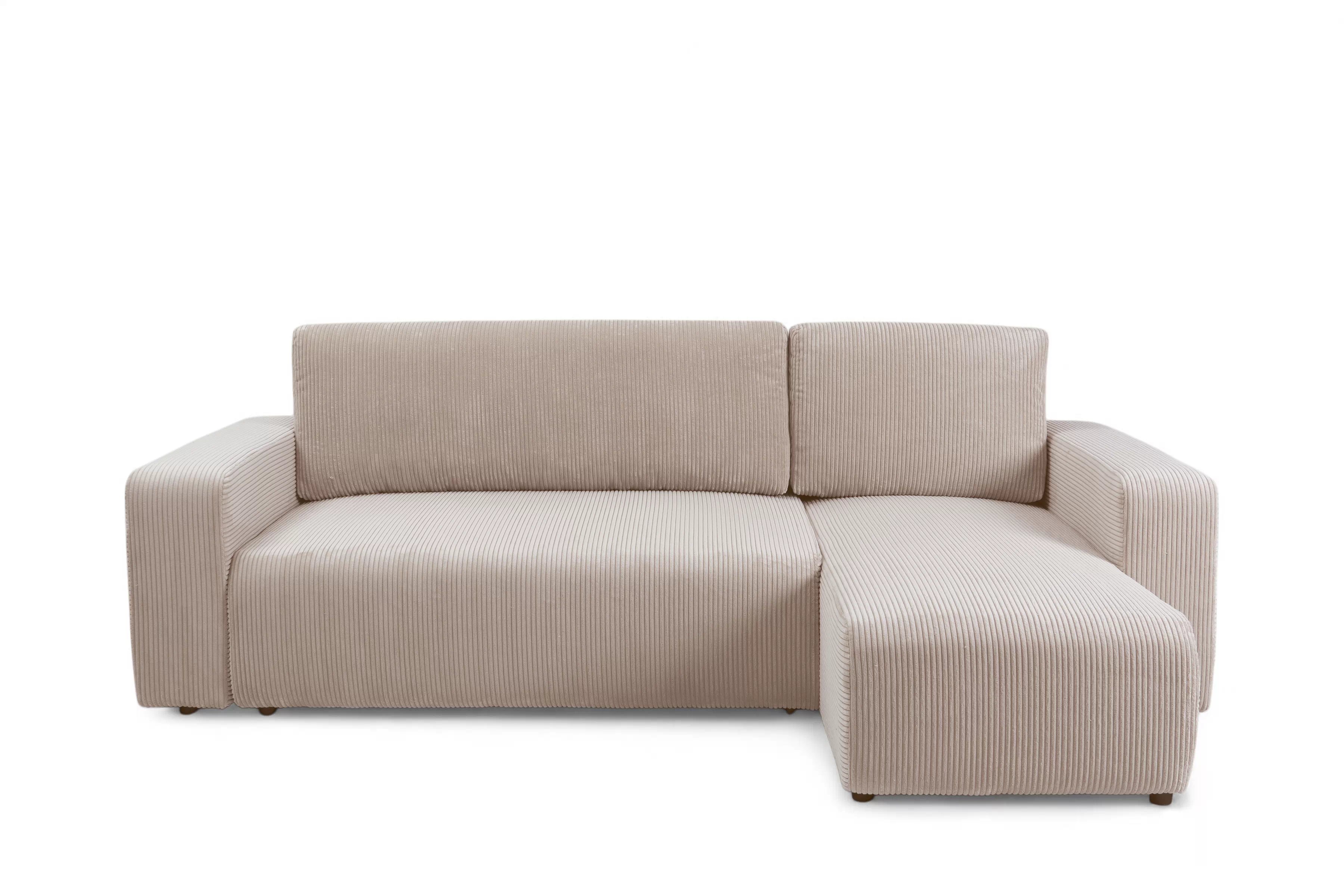 Rozkládací rohová sedací souprava Avia Mini - béžová Anafi 22 Rohová sedací souprava Avia Mini rozkládací uniwersalny prawo/levá - béžová manšestr Anafi 22 