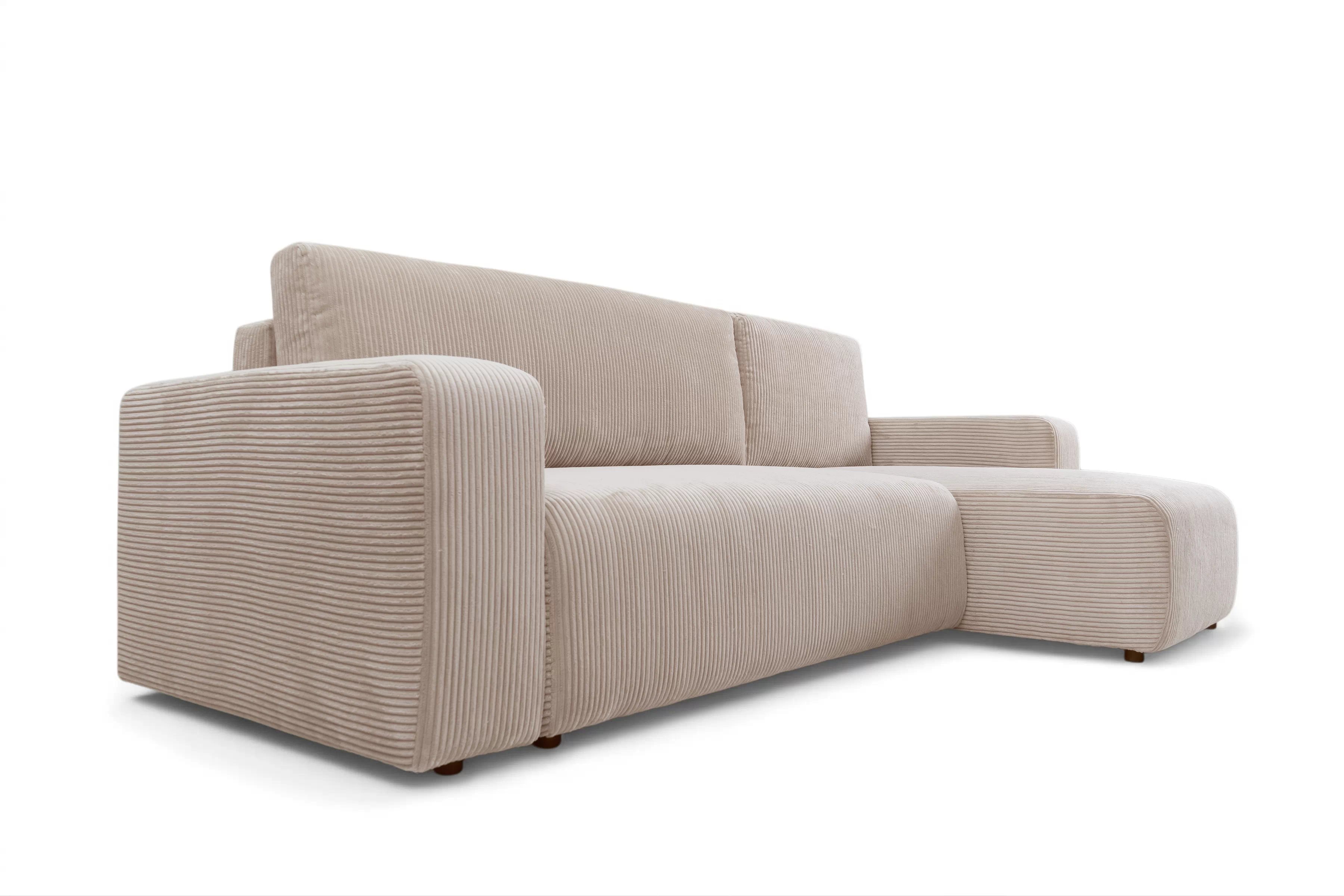 Rozkládací rohová sedací souprava Avia Mini - béžová Anafi 22 Rohová sedací souprava Avia Mini rozkládací uniwersalny prawo/levá - béžová manšestr Anafi 22 