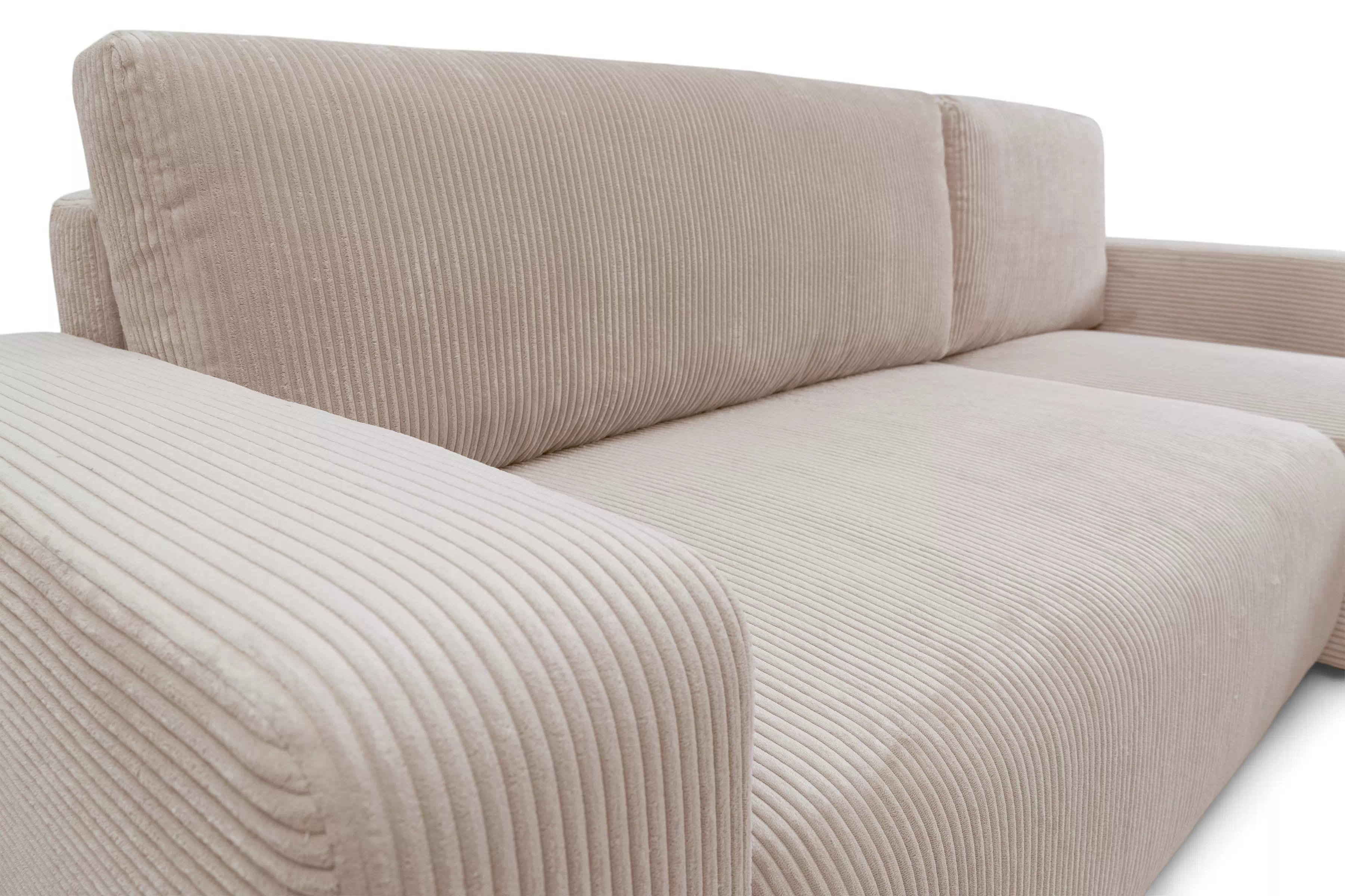 Rozkládací rohová sedací souprava Avia Mini - béžová Anafi 22 Rohová sedací souprava Avia Mini rozkládací uniwersalny prawo/levá - béžová manšestr Anafi 22 