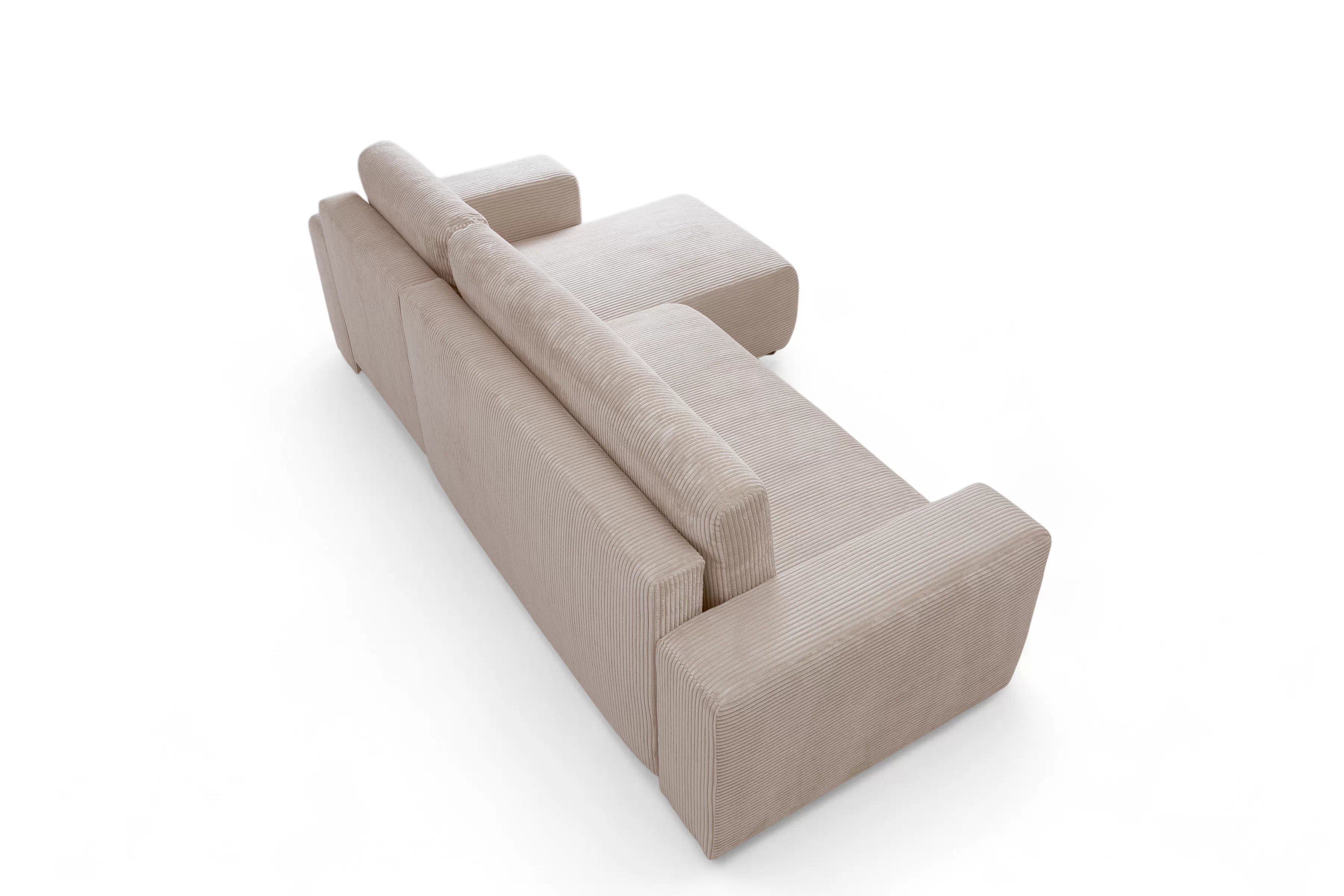 Rozkládací rohová sedací souprava Avia Mini - béžová Anafi 22 Rohová sedací souprava Avia Mini rozkládací uniwersalny prawo/levá - béžová manšestr Anafi 22 