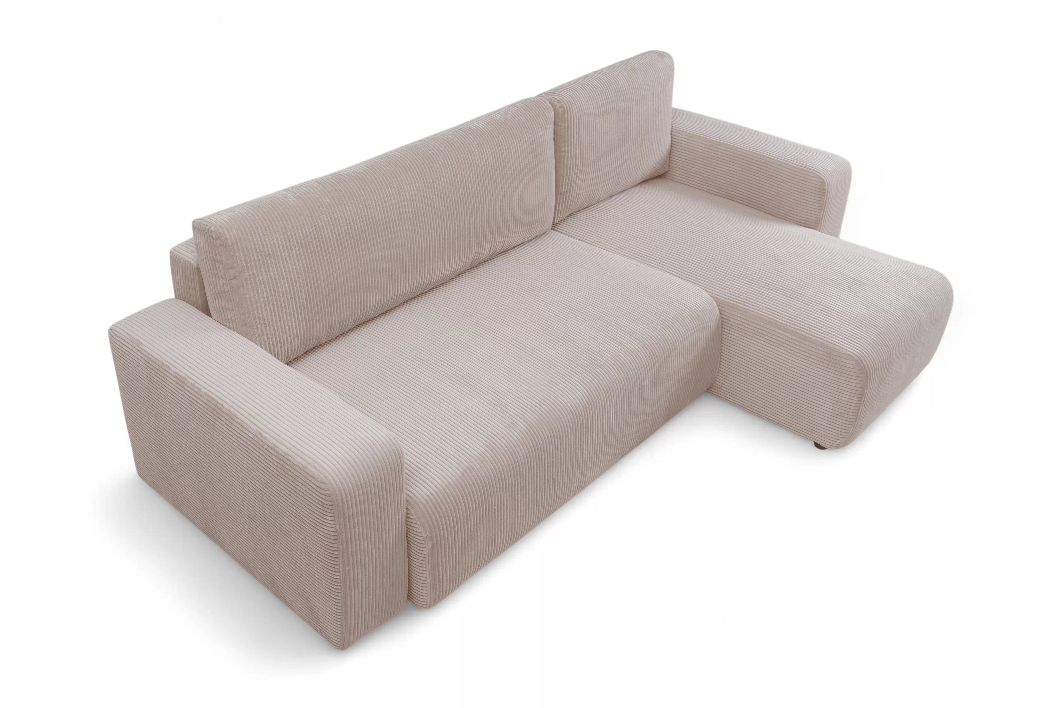 Rozkládací rohová sedací souprava Avia Mini - béžová Anafi 22 Rohová sedací souprava Avia Mini rozkládací uniwersalny prawo/levá - béžová manšestr Anafi 22 