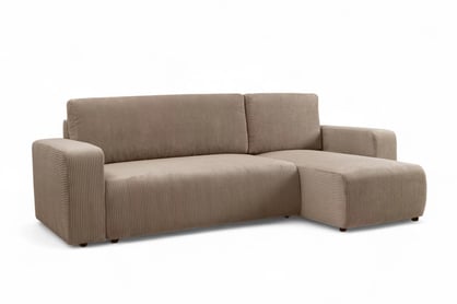 Rozkládací rohová sedací souprava Avia Mini univerzální - hnědý manšestr Lincoln 17 Rohová sedací souprava Avia Mini rozkládací uniwersalny prawo/levá - hnědá manšestr Lincoln 17
