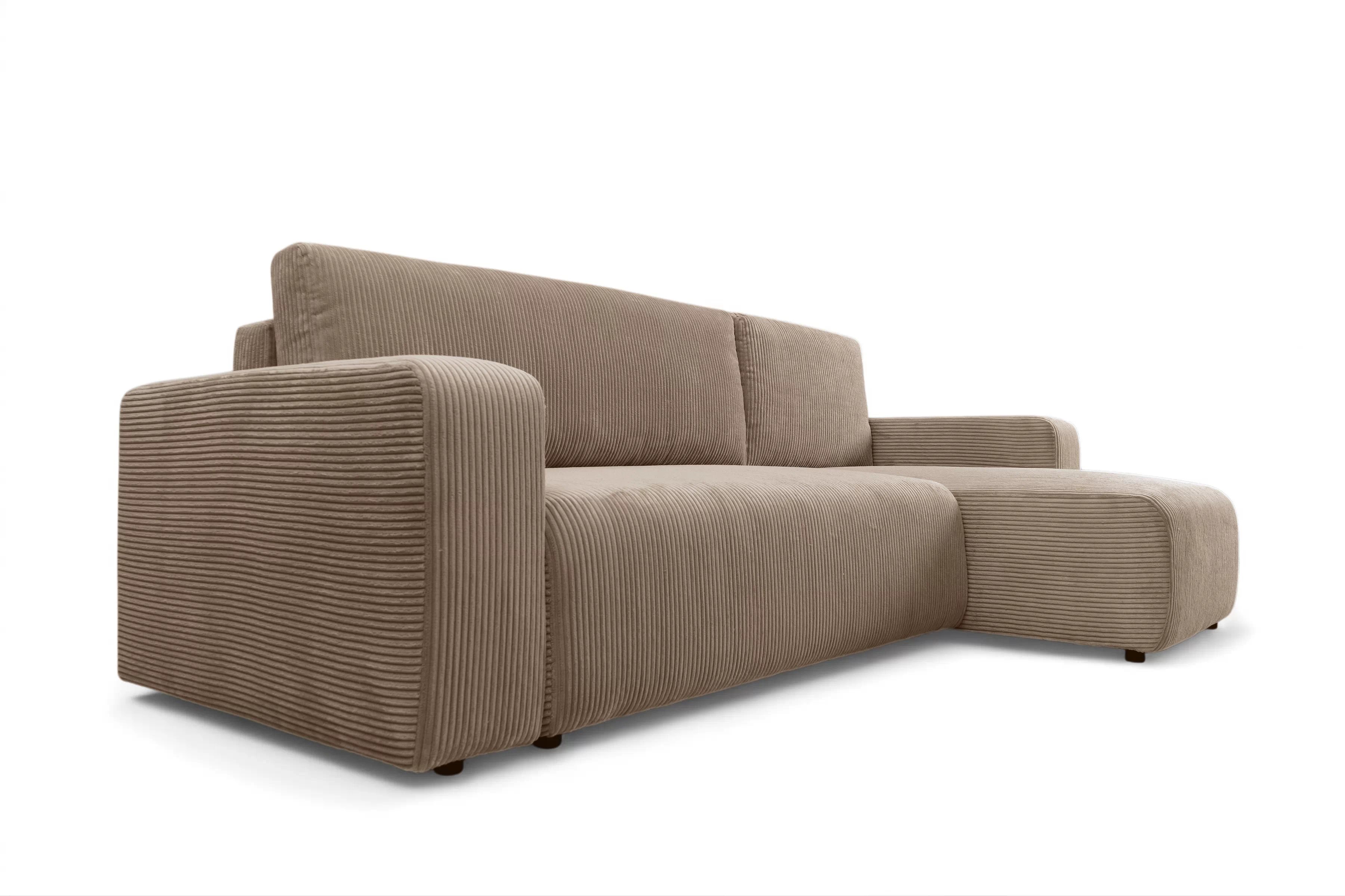 Rozkládací rohová sedací souprava Avia Mini - hnědá Lincoln 17 Rohová sedací souprava Avia Mini rozkládací uniwersalny prawo/levá - hnědá manšestr Lincoln 17