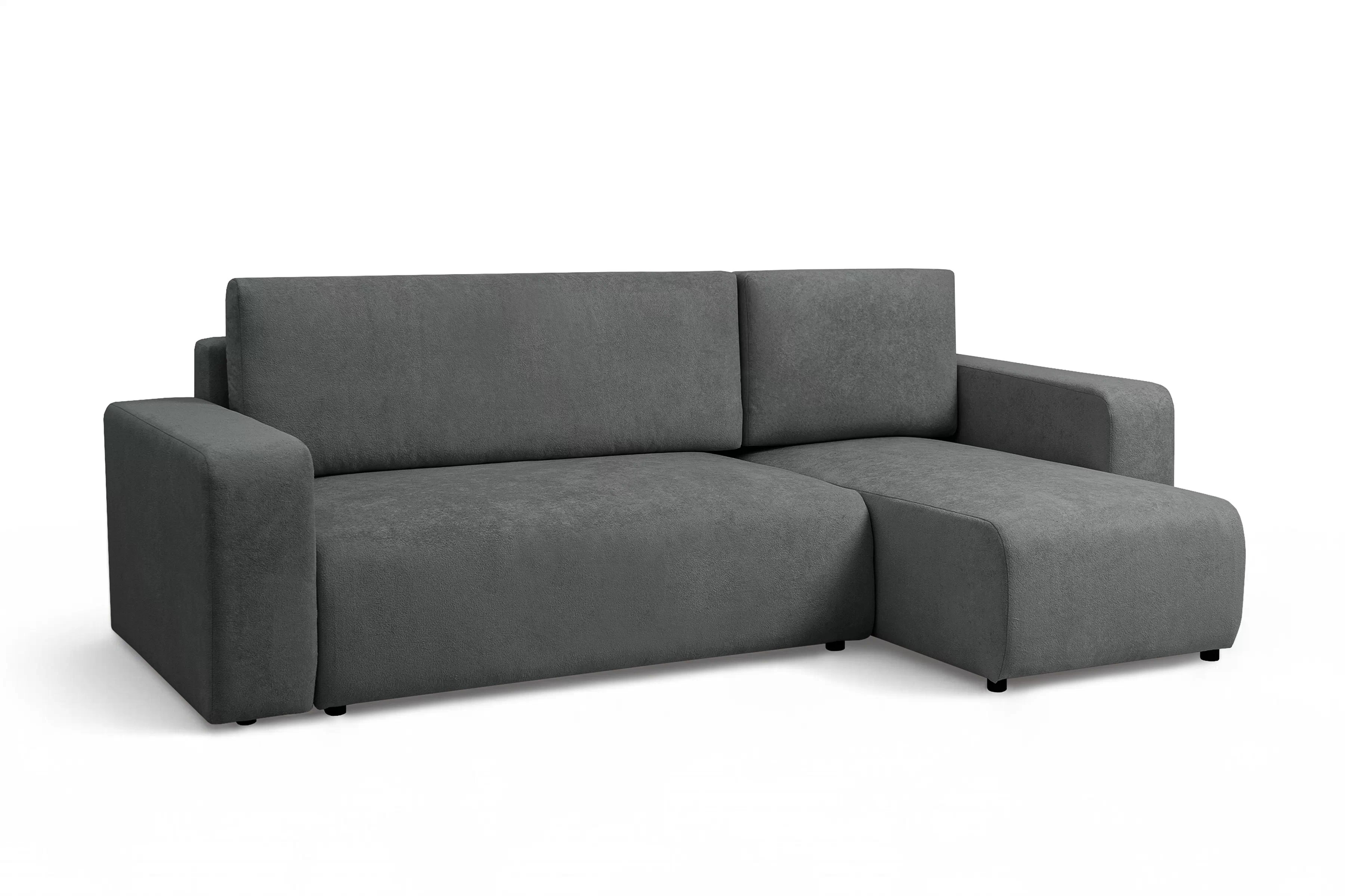 Rozkládací rohová sedací souprava Avia Mini - grafitová Gerra 120 Rohová sedací souprava Avia Mini rozkládací uniwersalny prawo/levá - grafitová boucle Gerra 120