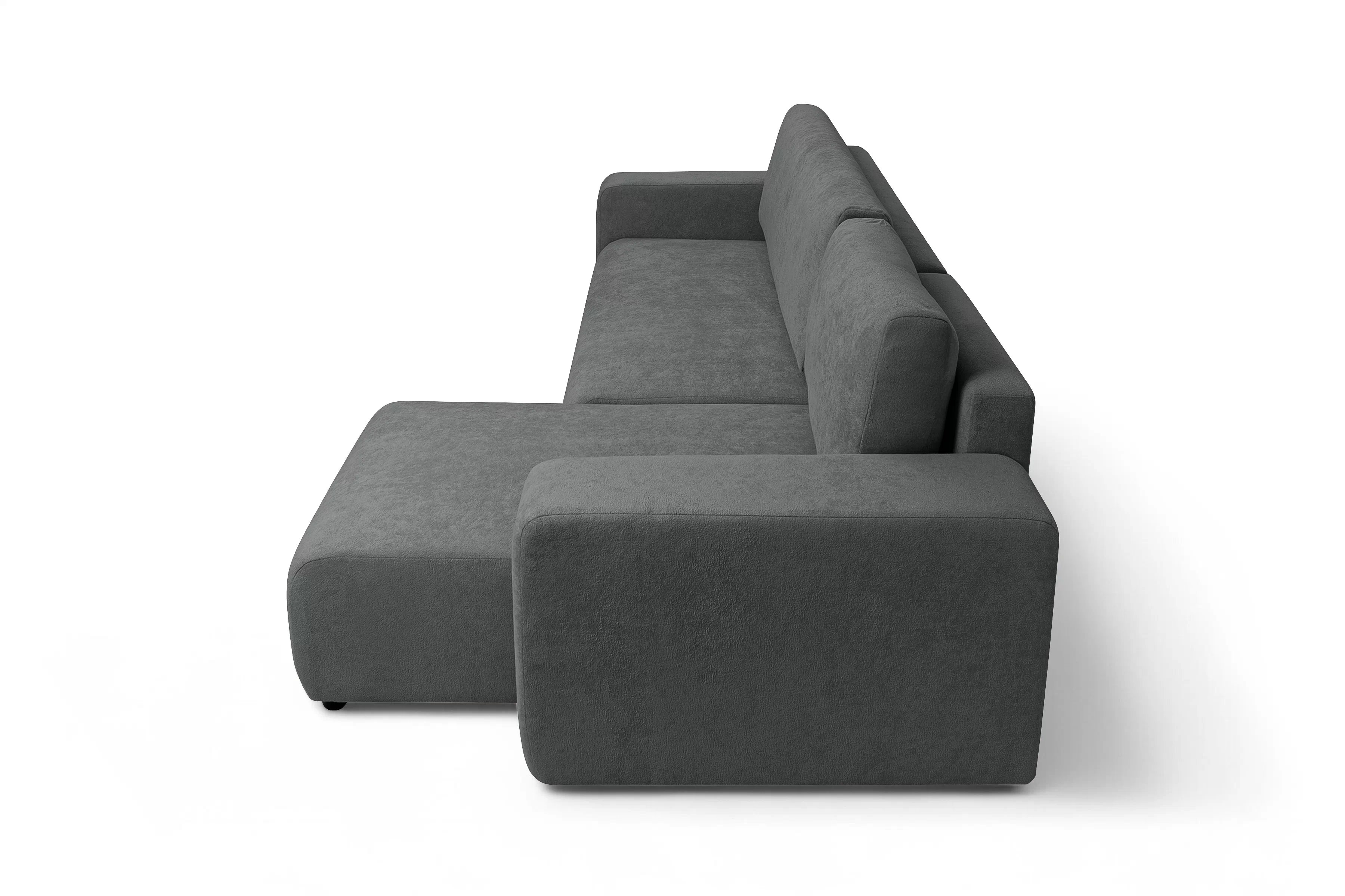 Rozkládací rohová sedací souprava Avia Mini - grafitová Gerra 120 Rohová sedací souprava Avia Mini rozkládací uniwersalny prawo/levá - grafitová boucle Gerra 120