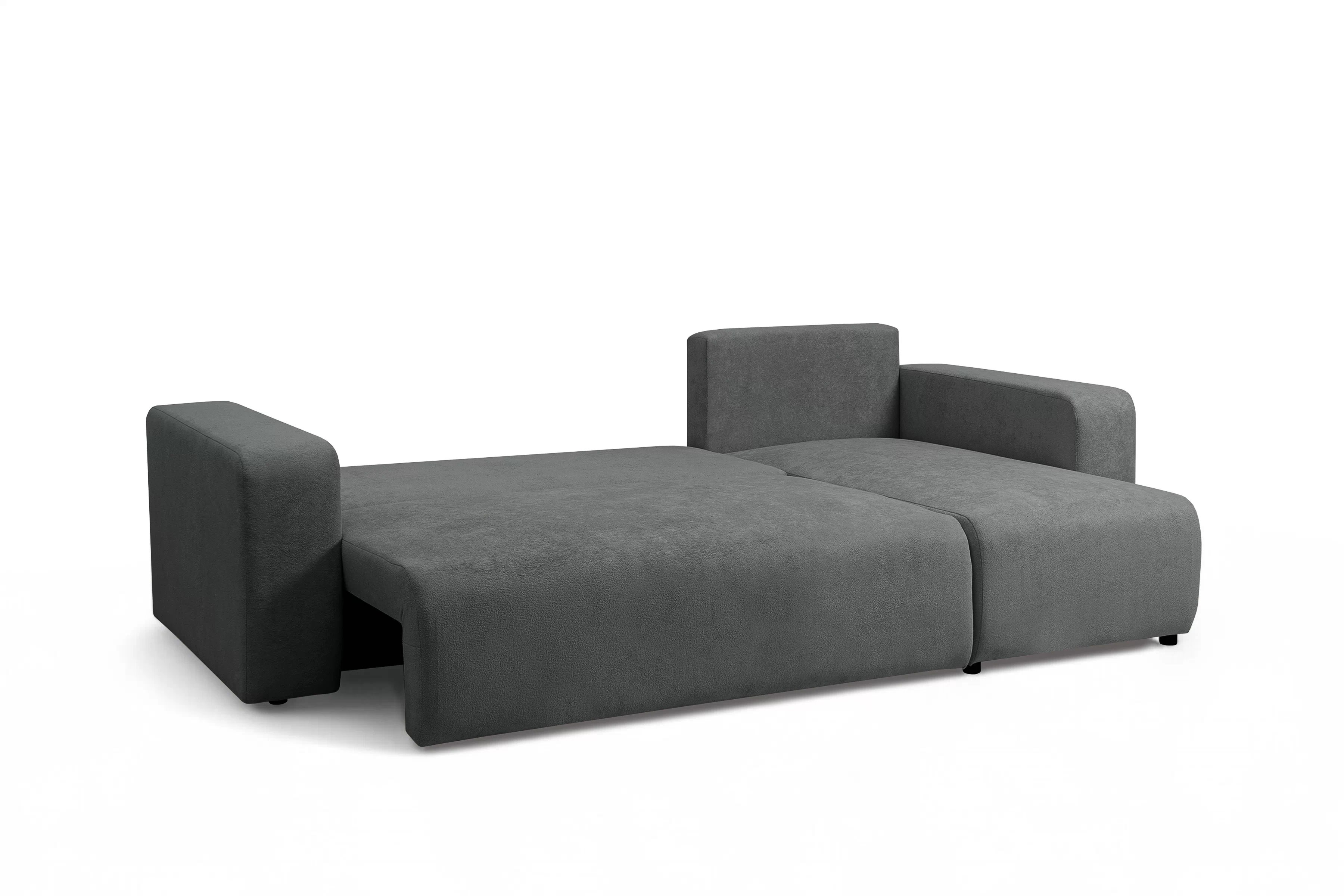Rozkládací rohová sedací souprava Avia Mini - grafitová Gerra 120 Rohová sedací souprava Avia Mini rozkládací uniwersalny prawo/levá - grafitová boucle Gerra 120