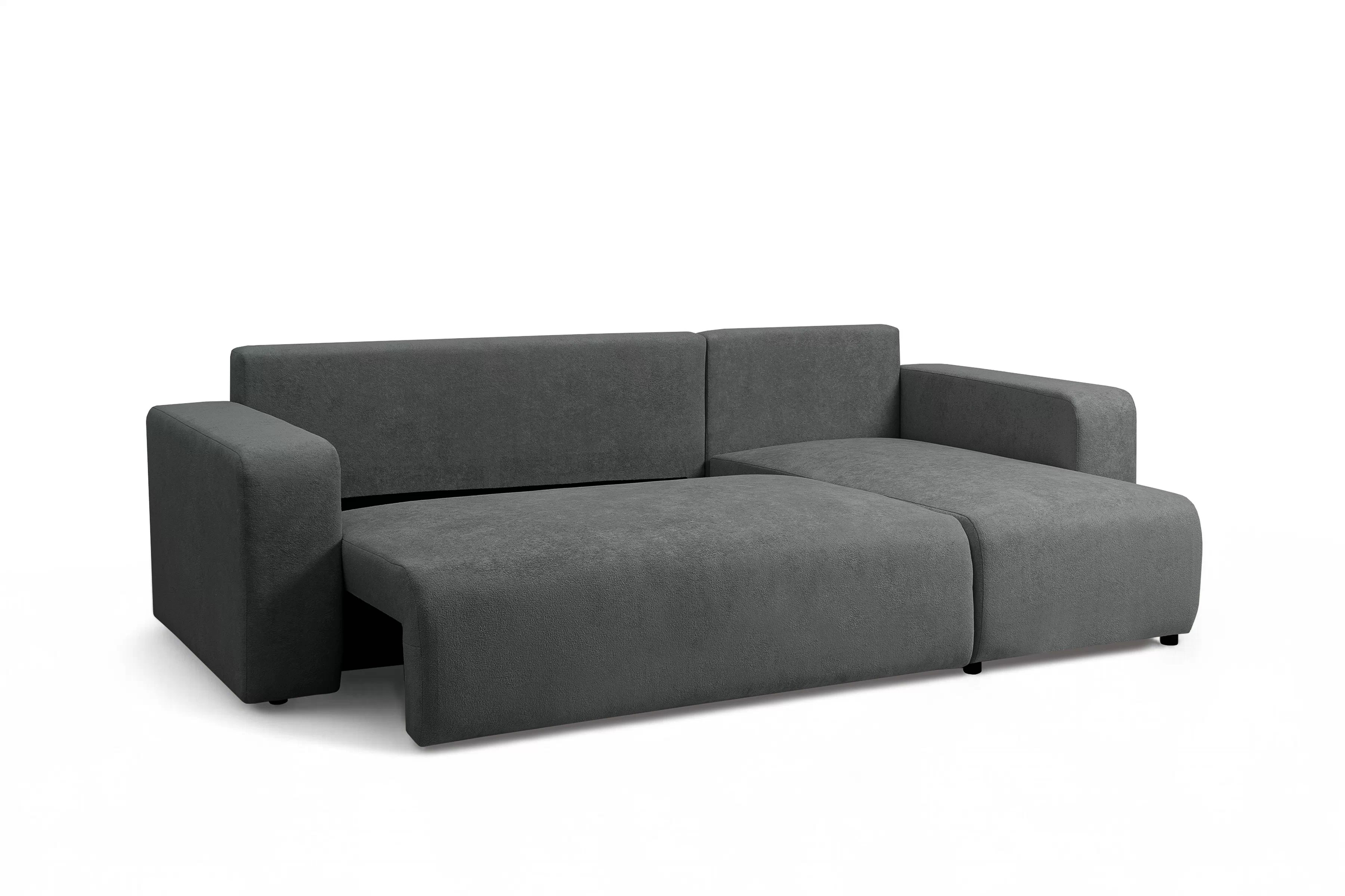 Rozkládací rohová sedací souprava Avia Mini - grafitová Gerra 120 Rohová sedací souprava Avia Mini rozkládací uniwersalny prawo/levá - grafitová boucle Gerra 120