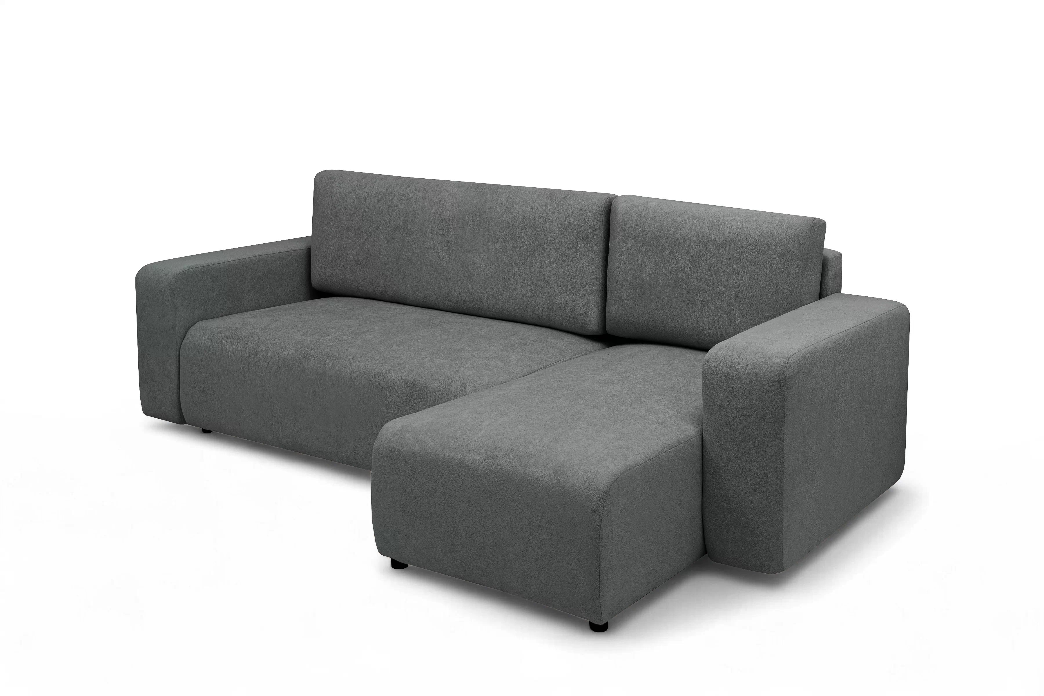 Rozkládací rohová sedací souprava Avia Mini - grafitová Gerra 120 Rohová sedací souprava Avia Mini rozkládací uniwersalny prawo/levá - grafitová boucle Gerra 120