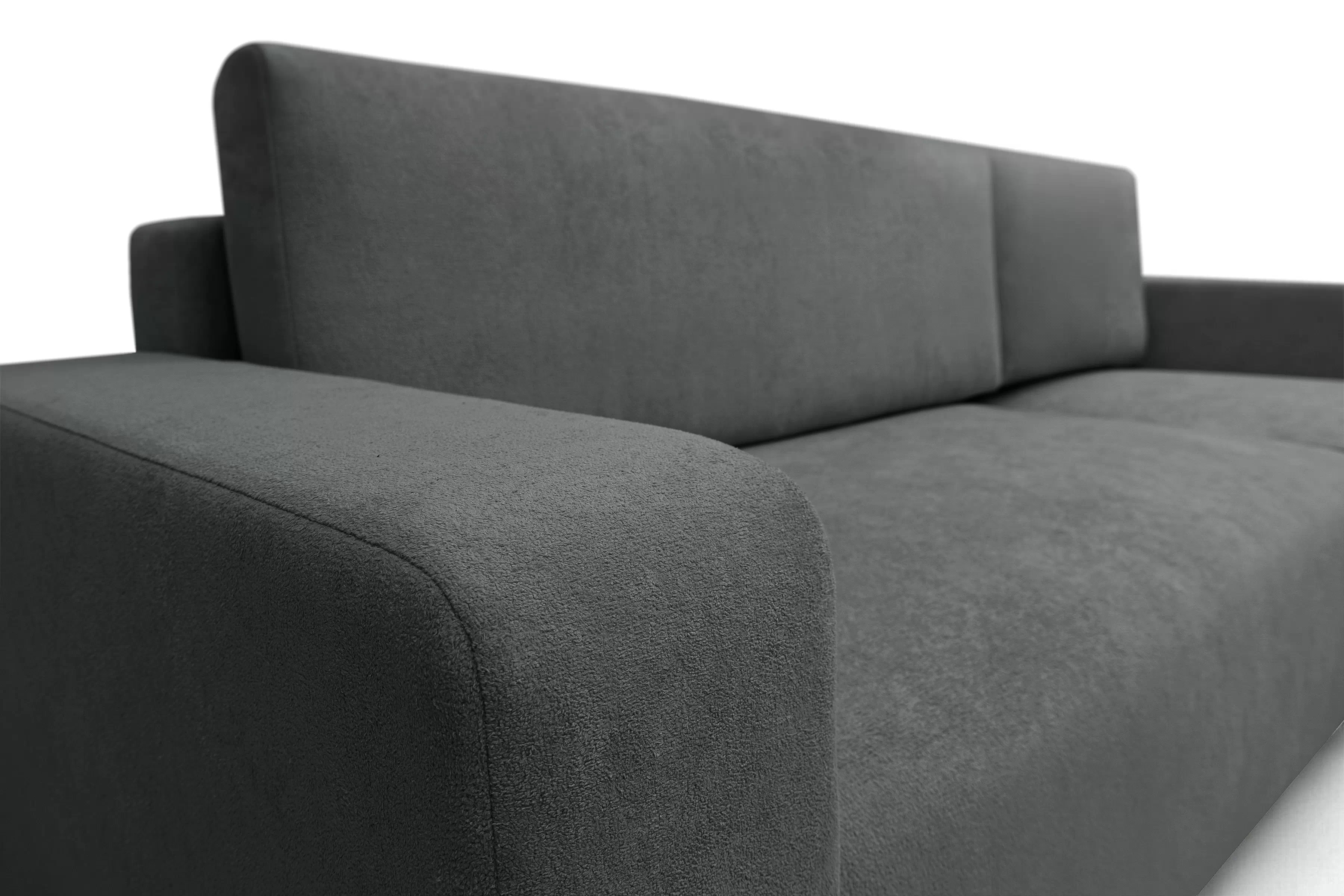 Rozkládací rohová sedací souprava Avia Mini - grafitová Gerra 120 Rohová sedací souprava Avia Mini rozkládací uniwersalny prawo/levá - grafitová boucle Gerra 120