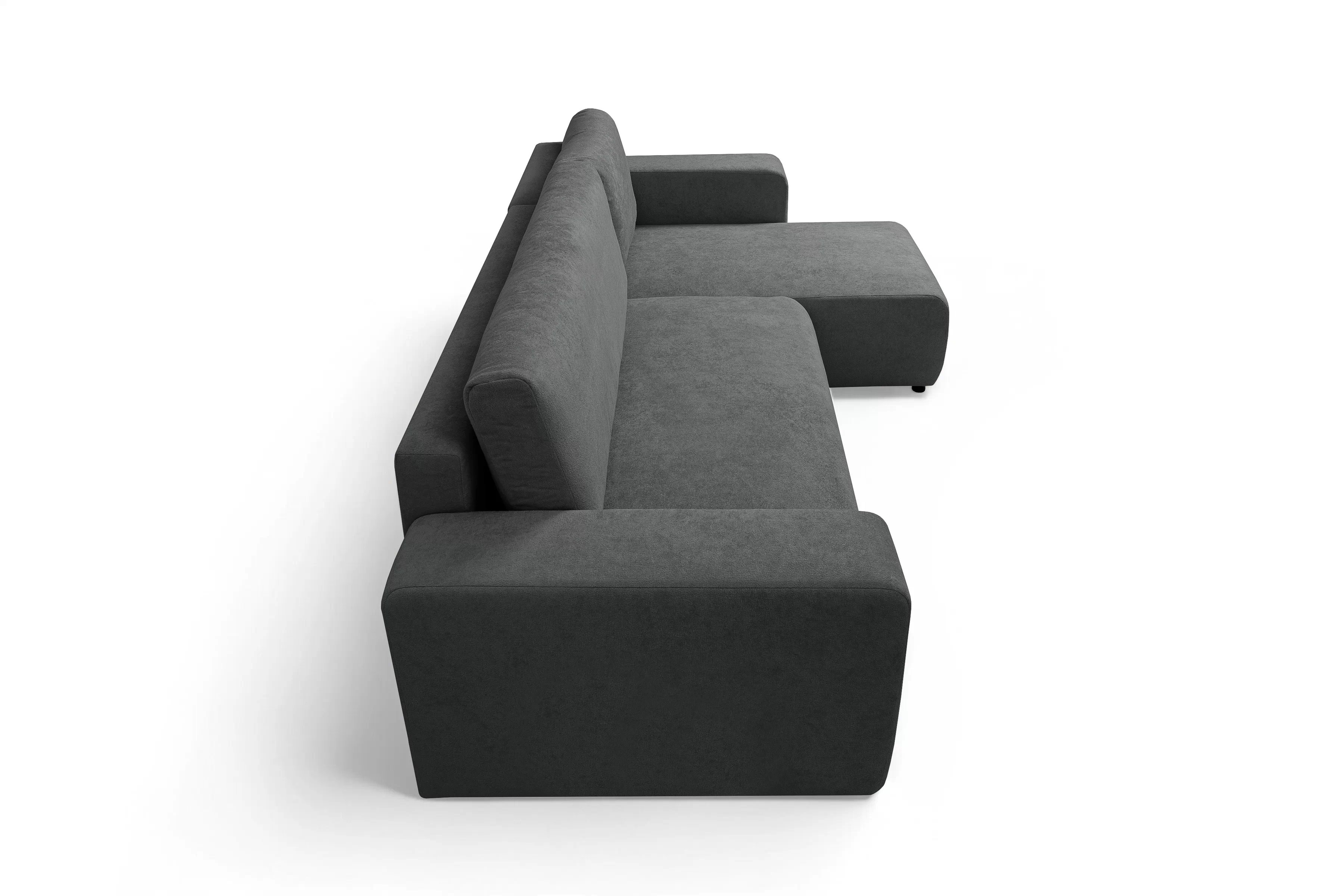 Rozkládací rohová sedací souprava Avia Mini - grafitová Gerra 120 Rohová sedací souprava Avia Mini rozkládací uniwersalny prawo/levá - grafitová boucle Gerra 120