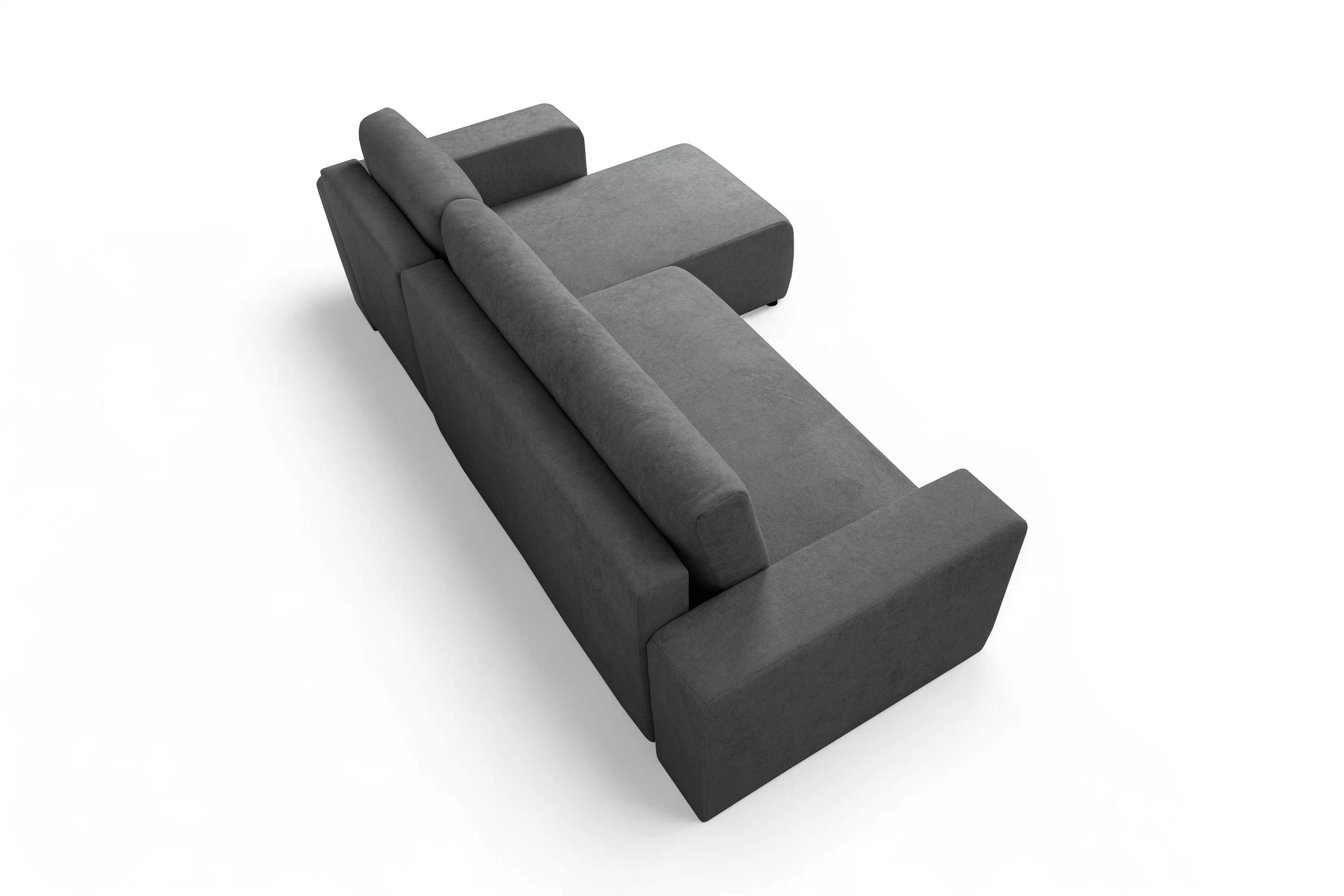 Rozkládací rohová sedací souprava Avia Mini - grafitová Gerra 120 Rohová sedací souprava Avia Mini rozkládací uniwersalny prawo/levá - grafitová boucle Gerra 120