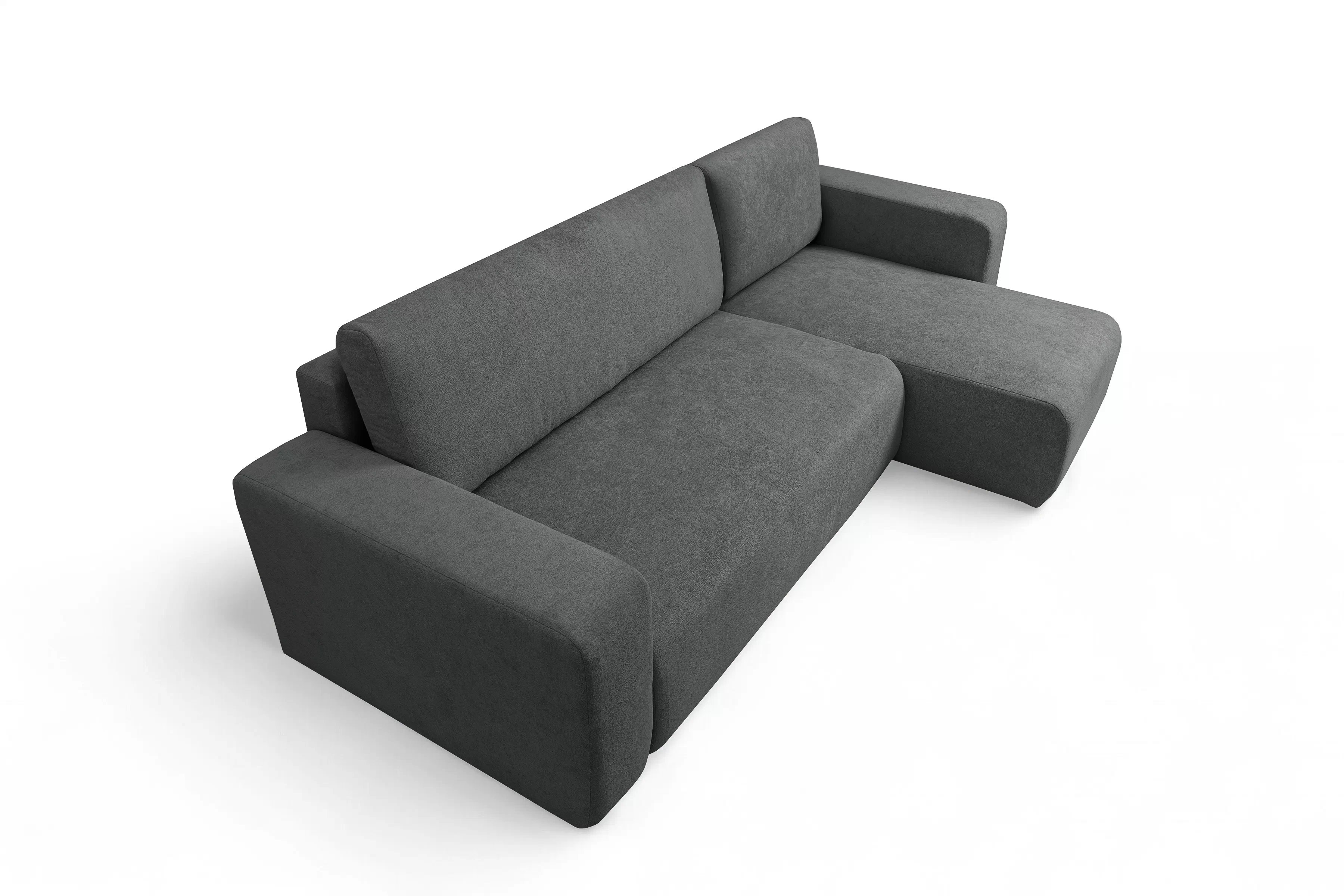 Rozkládací rohová sedací souprava Avia Mini - grafitová Gerra 120 Rohová sedací souprava Avia Mini rozkládací uniwersalny prawo/levá - grafitová boucle Gerra 120