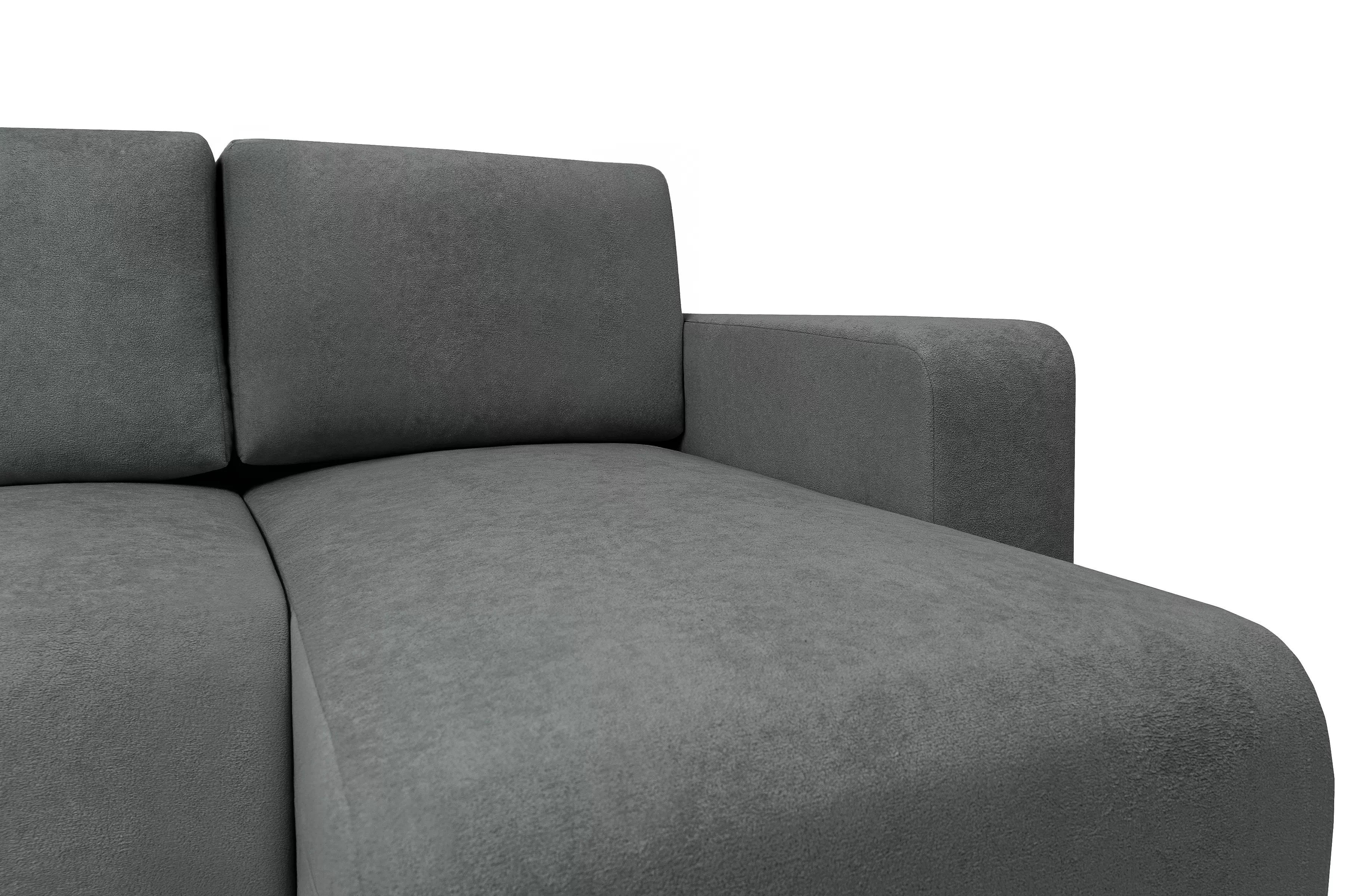 Rozkládací rohová sedací souprava Avia Mini - grafitová Gerra 120 Rohová sedací souprava Avia Mini rozkládací uniwersalny prawo/levá - grafitová boucle Gerra 120