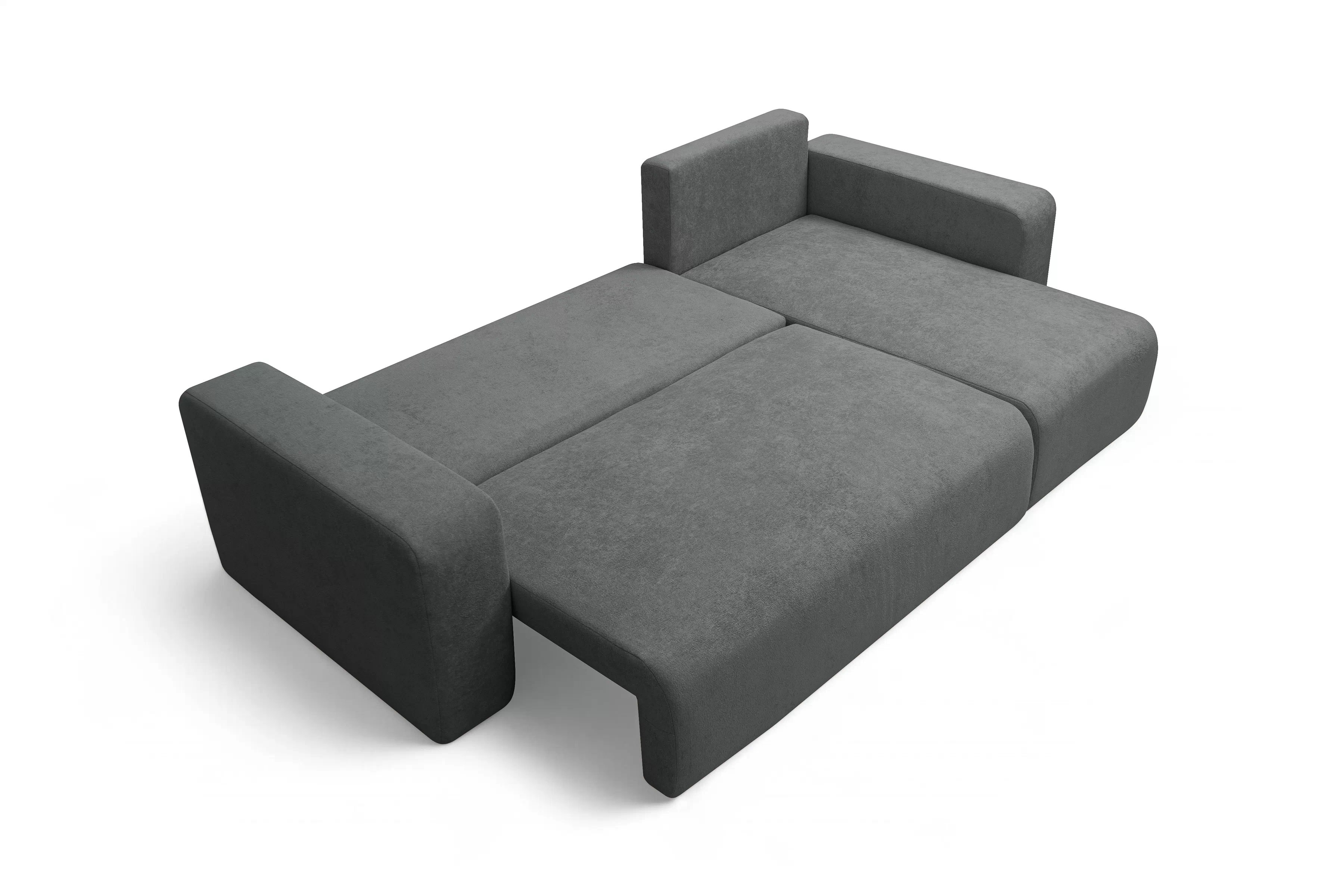 Rozkládací rohová sedací souprava Avia Mini - grafitová Gerra 120 Rohová sedací souprava Avia Mini rozkládací uniwersalny prawo/levá - grafitová boucle Gerra 120