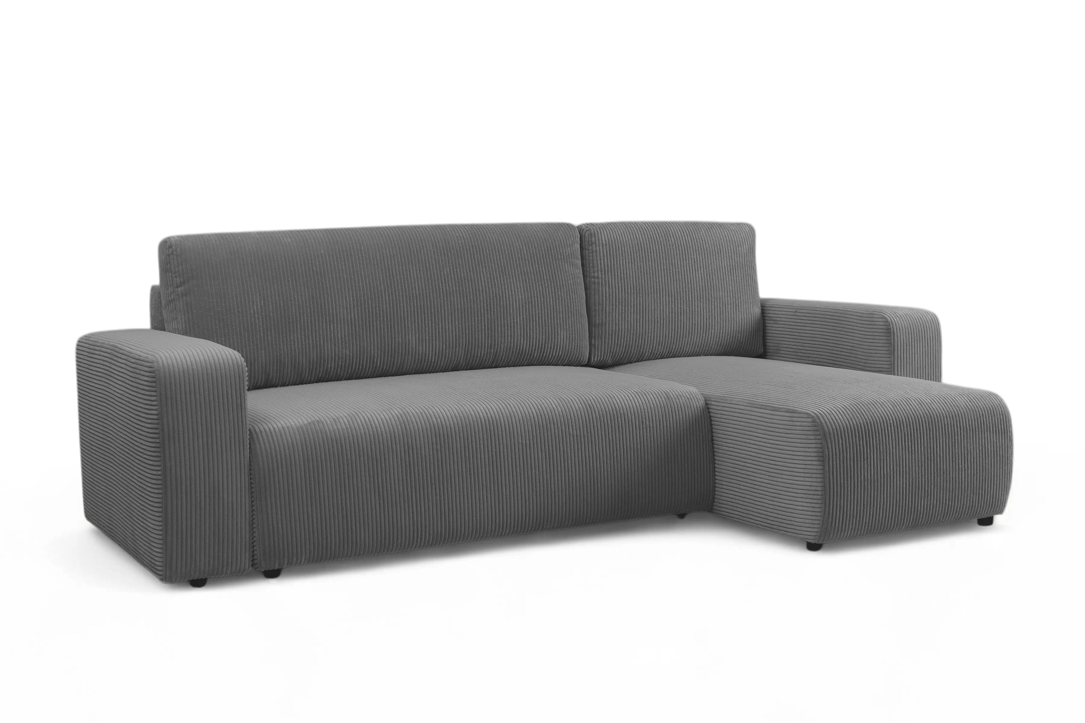 Rozkládací rohová sedací souprava Avia Mini - grafitová Lincoln 90 Rohová sedací souprava Avia Mini rozkládací uniwersalny prawo/levá - grafitová manšestr Lincoln 90