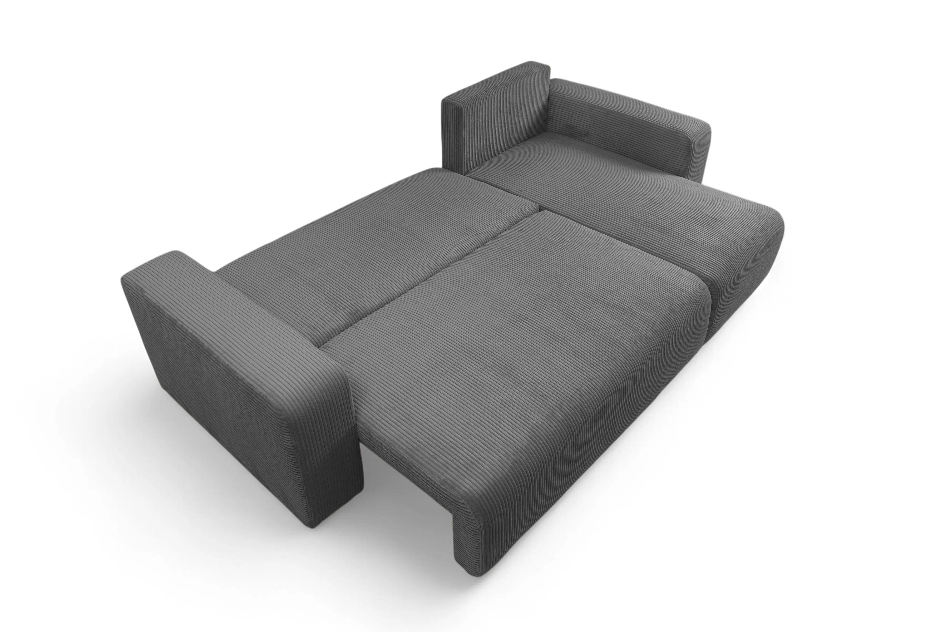 Rozkládací rohová sedací souprava Avia Mini - grafitová Lincoln 90 Rohová sedací souprava Avia Mini rozkládací uniwersalny prawo/levá - grafitová manšestr Lincoln 90